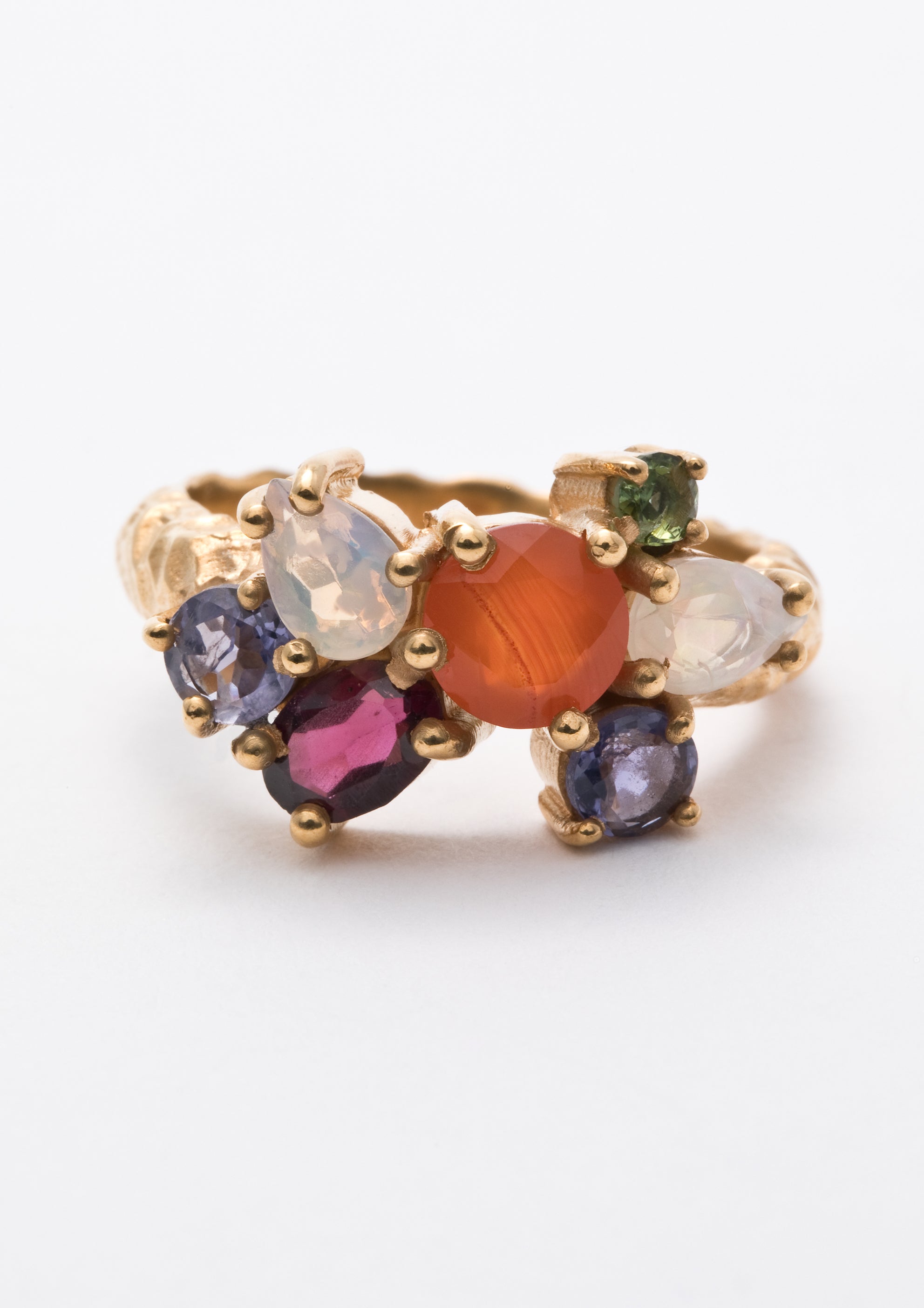 Voodoo Jewels Bold Shapes Inay anello dorato corniola M