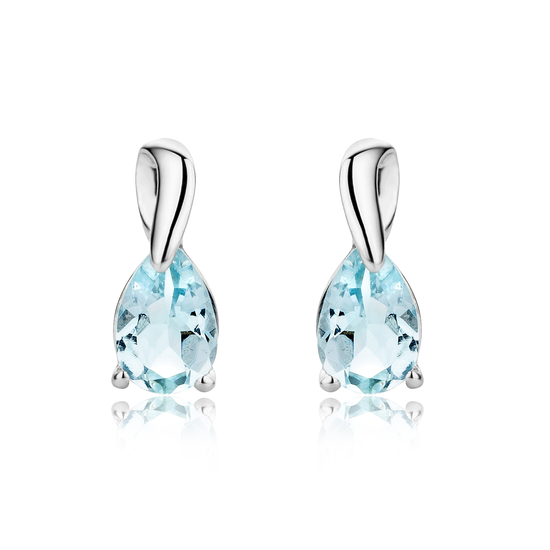 Miore Earrings Orecchini Oro Bianco 9Kt Acquamarina