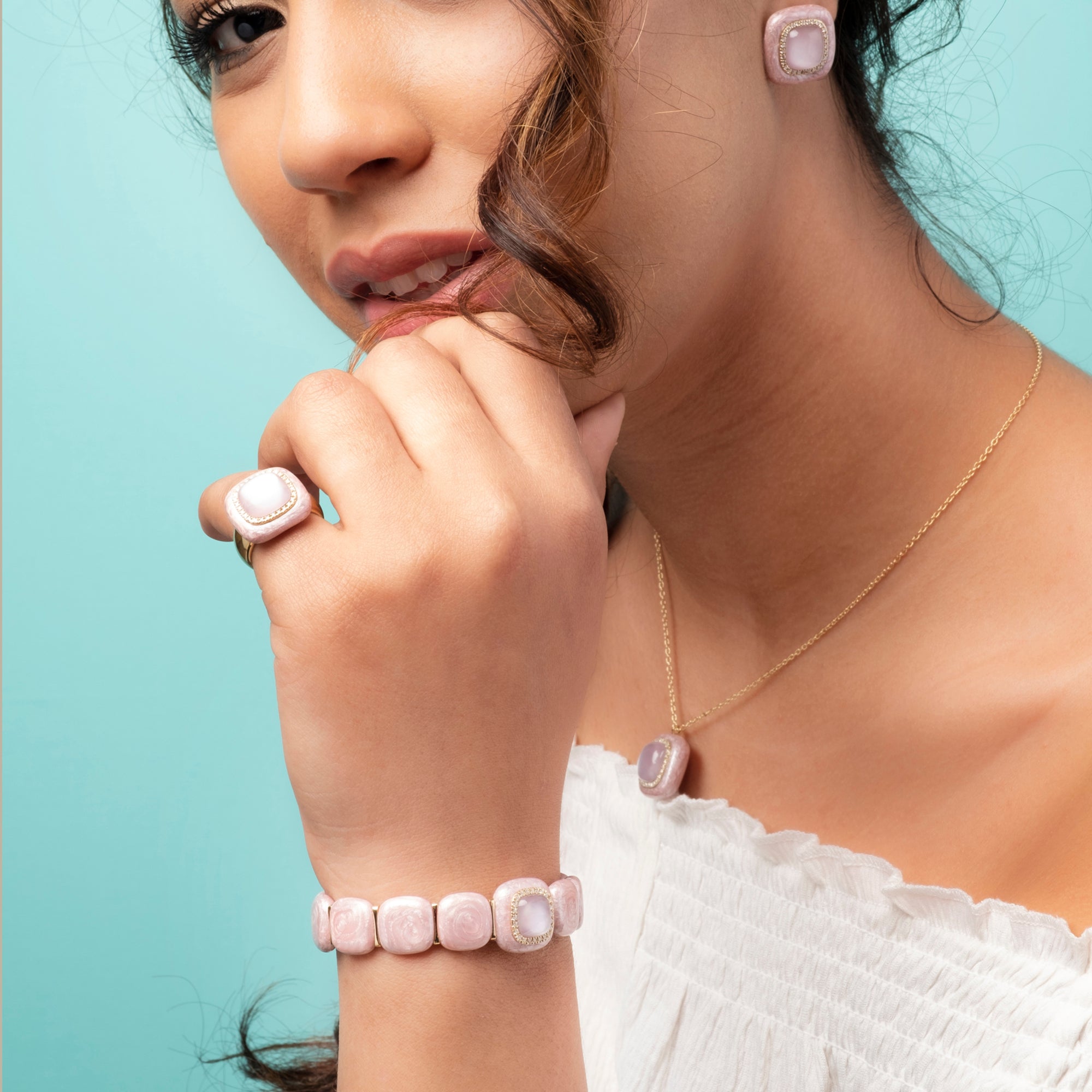 Noi Gioielli Firenze 1873 Mistica bracciale oro smalto rosa diamanti