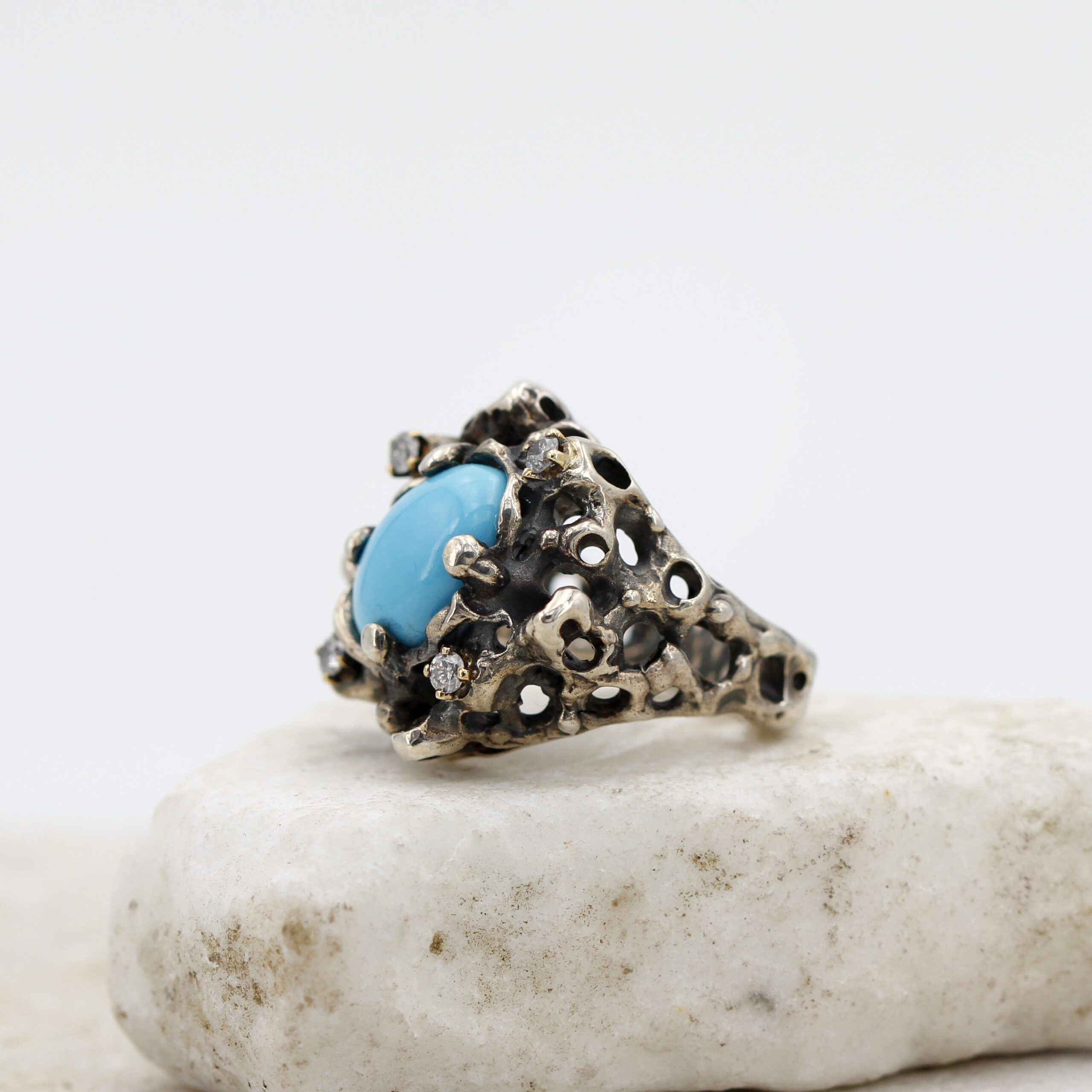 Anna Gioielli Jolly Jewels anello turchese 4 diamanti grey