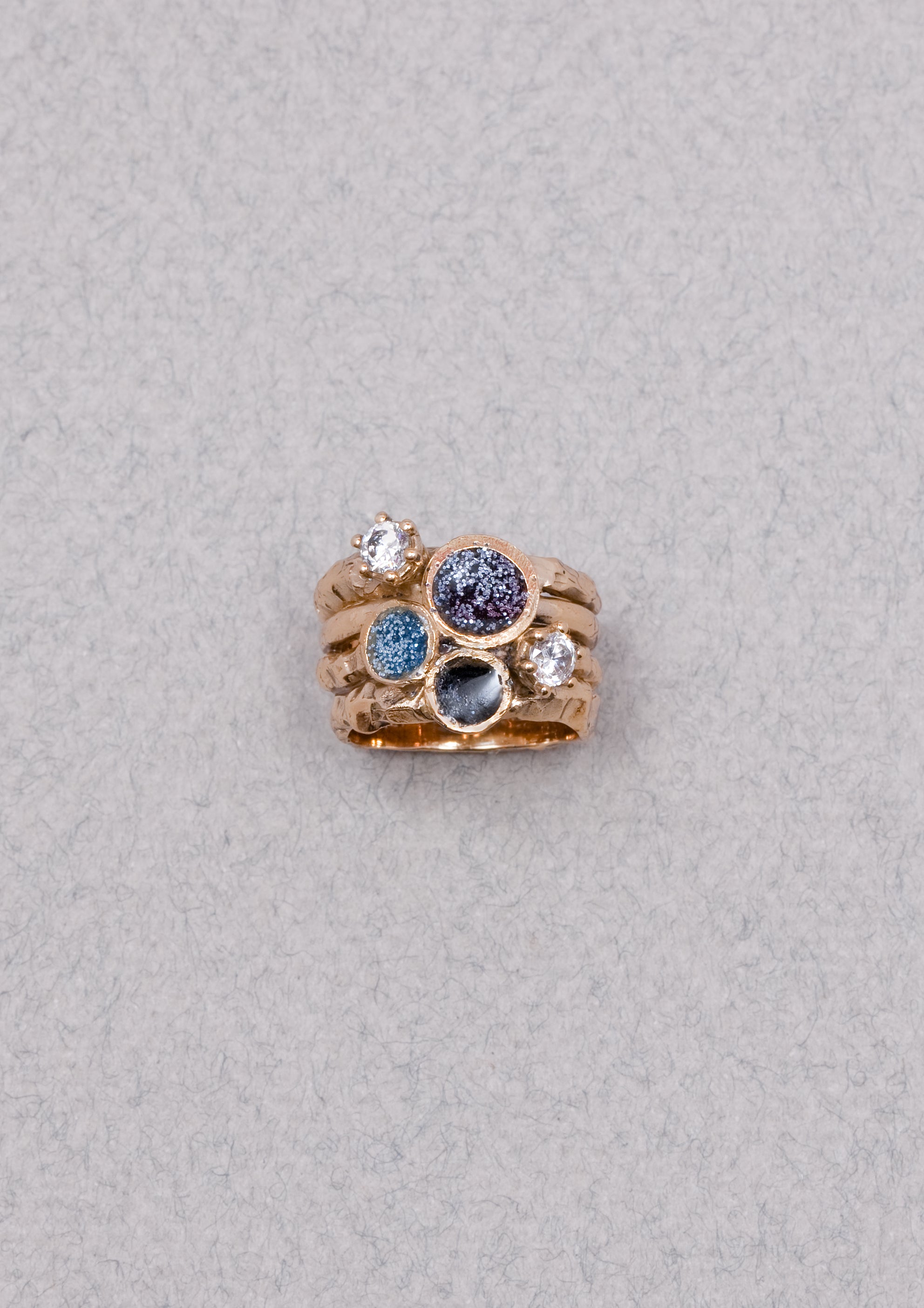 Voodoo Jewels Bold Shapes Catula anello bronzo dorato glitter