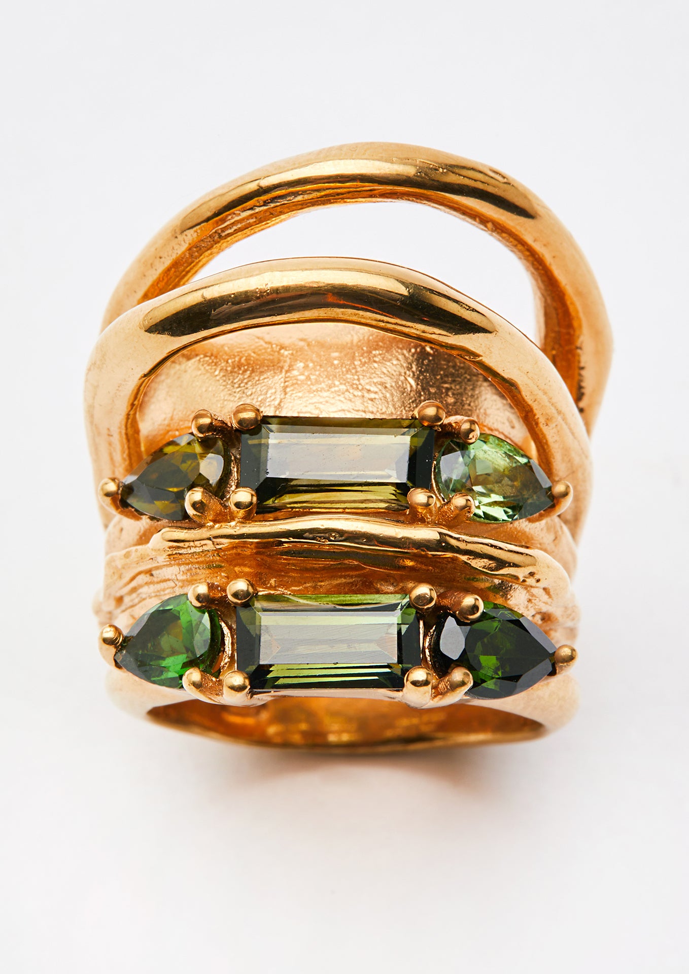 Voodoo Jewels Bold Shapes Socle anello tormaline oro / argento