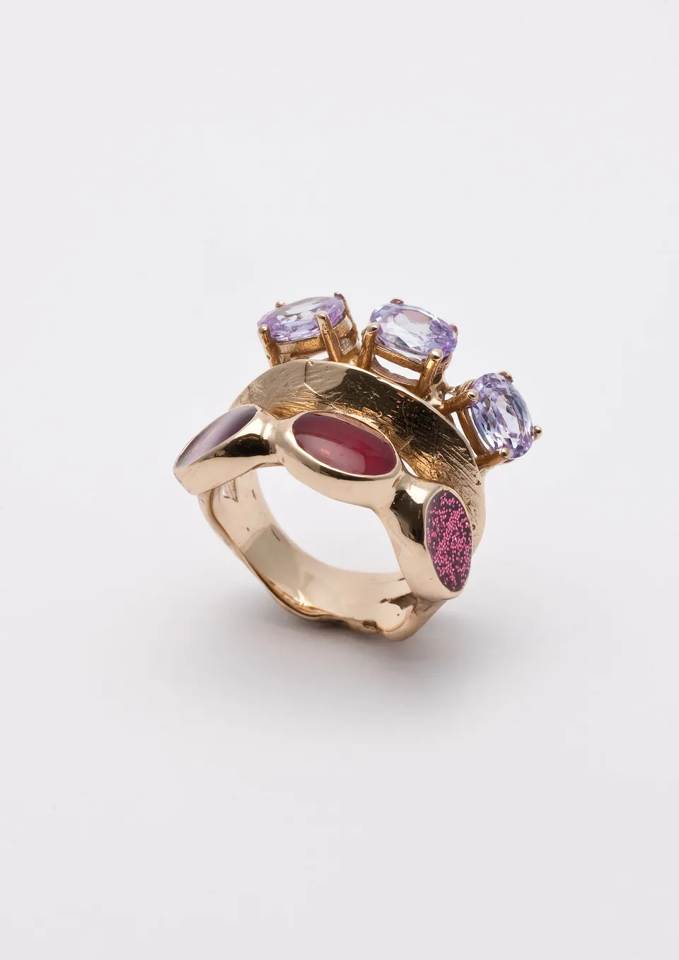 Voodoo Jewels Bold Shapes Sima anello bronzo oro pietre glitter