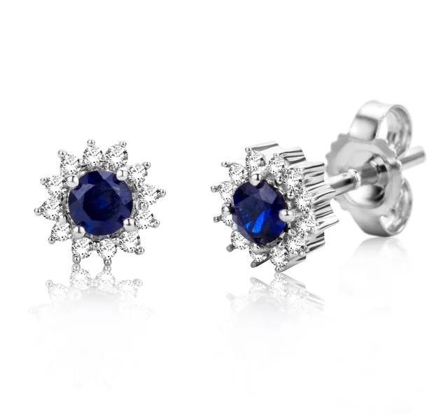 Miore Earrings orecchini oro bianco 9kt zaffiro creato