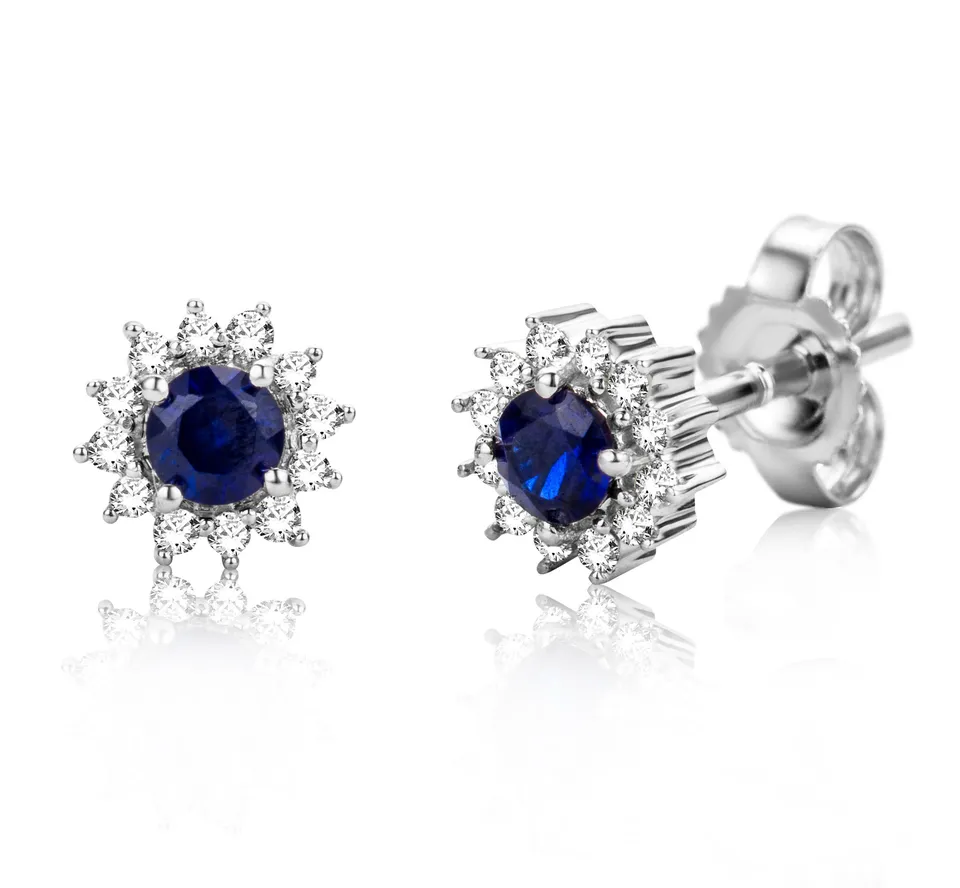Miore Earrings orecchini oro bianco 9kt zaffiro creato