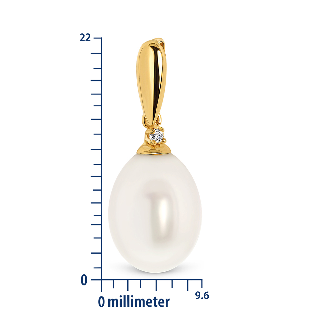 Miore Pendant pendente oro 14kt perla e zirconia