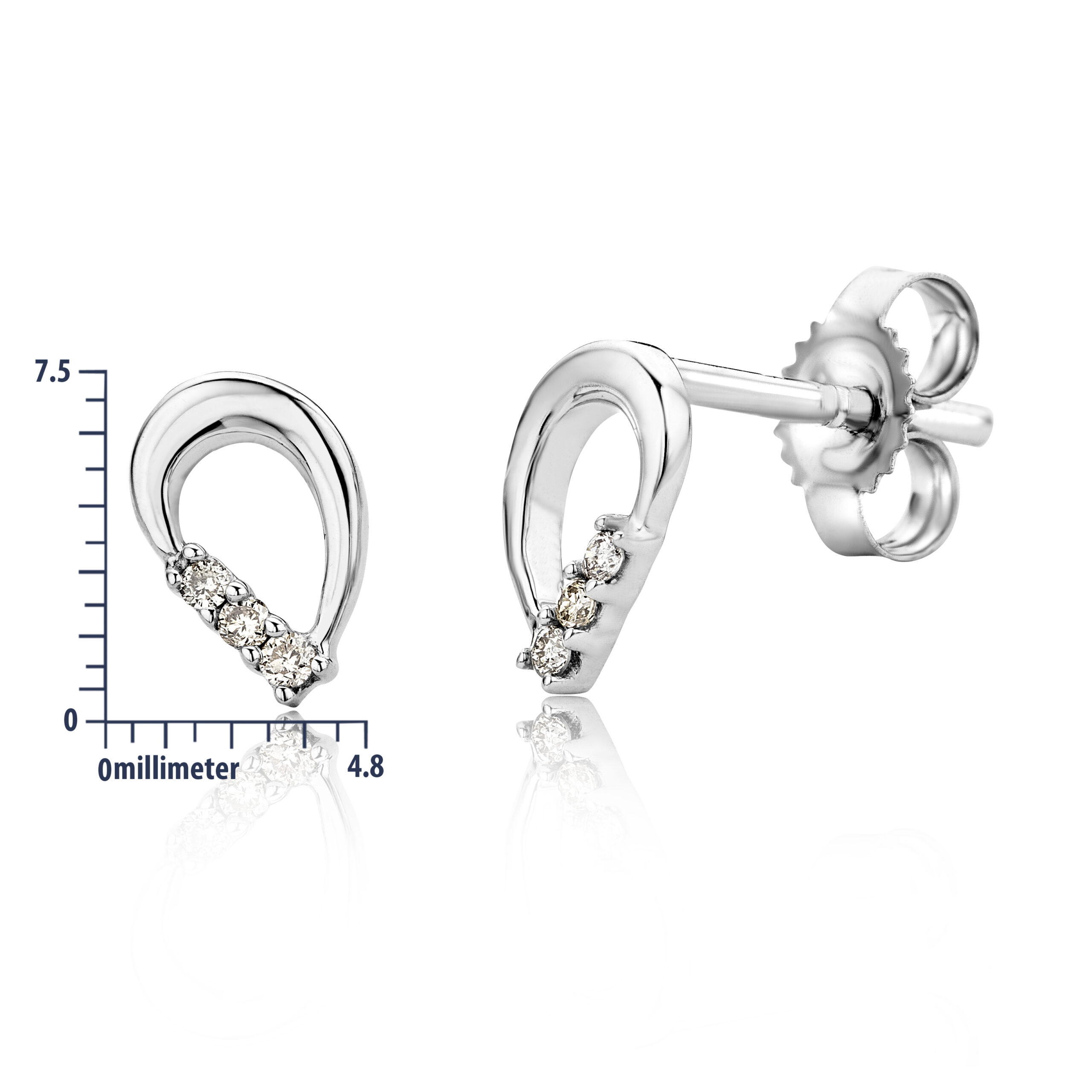 Miore Orecchini Oro Bianco 9Kt 375 senza Pietre