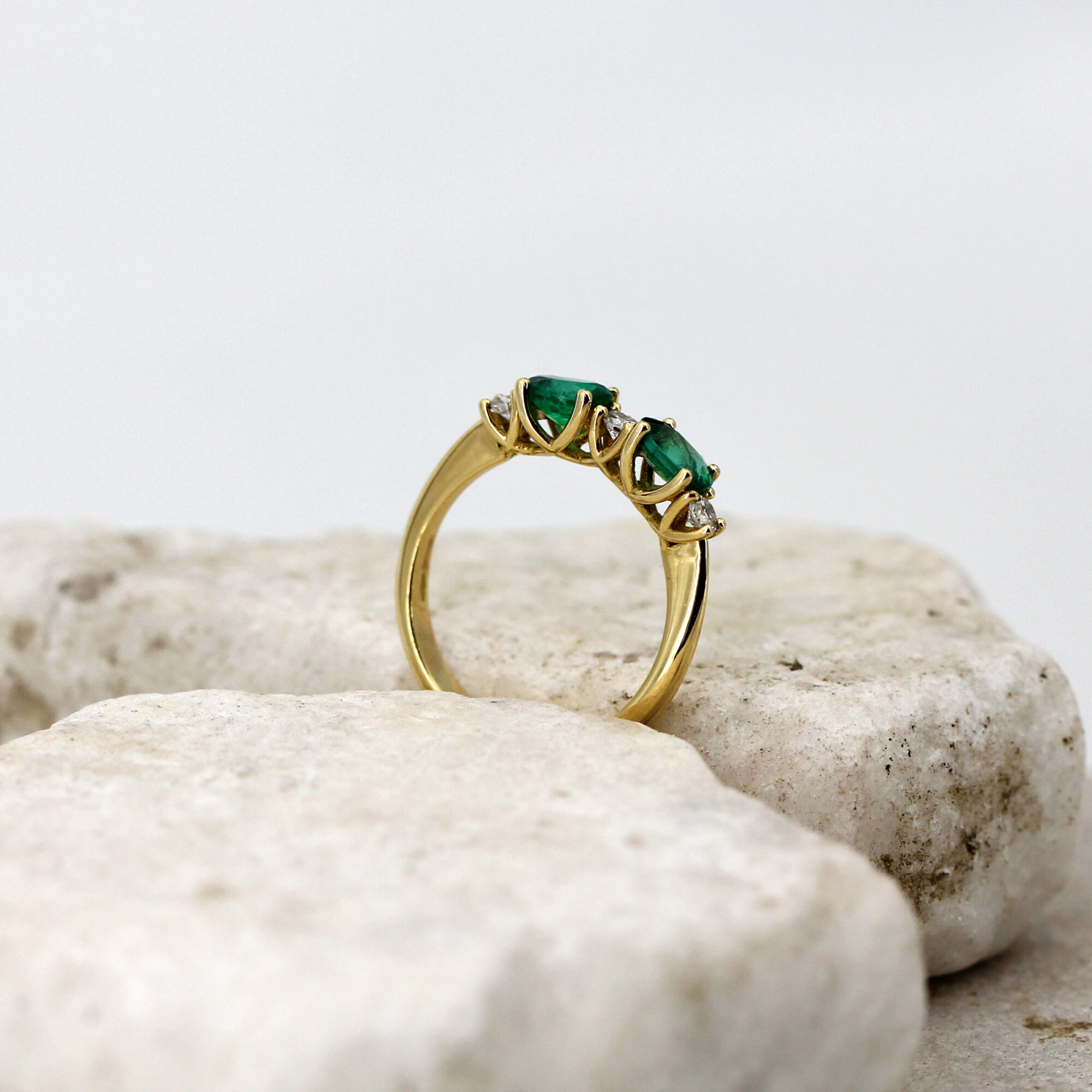 Anna Gioielli Classici anello Noi due oro giallo smeraldi diamanti