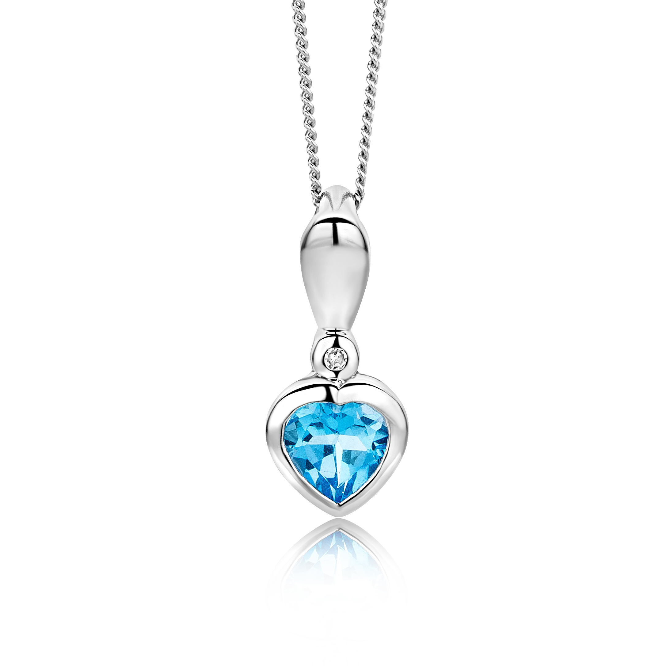 Miore Necklace Collana Oro Bianco 9Kt Topazio Blu
