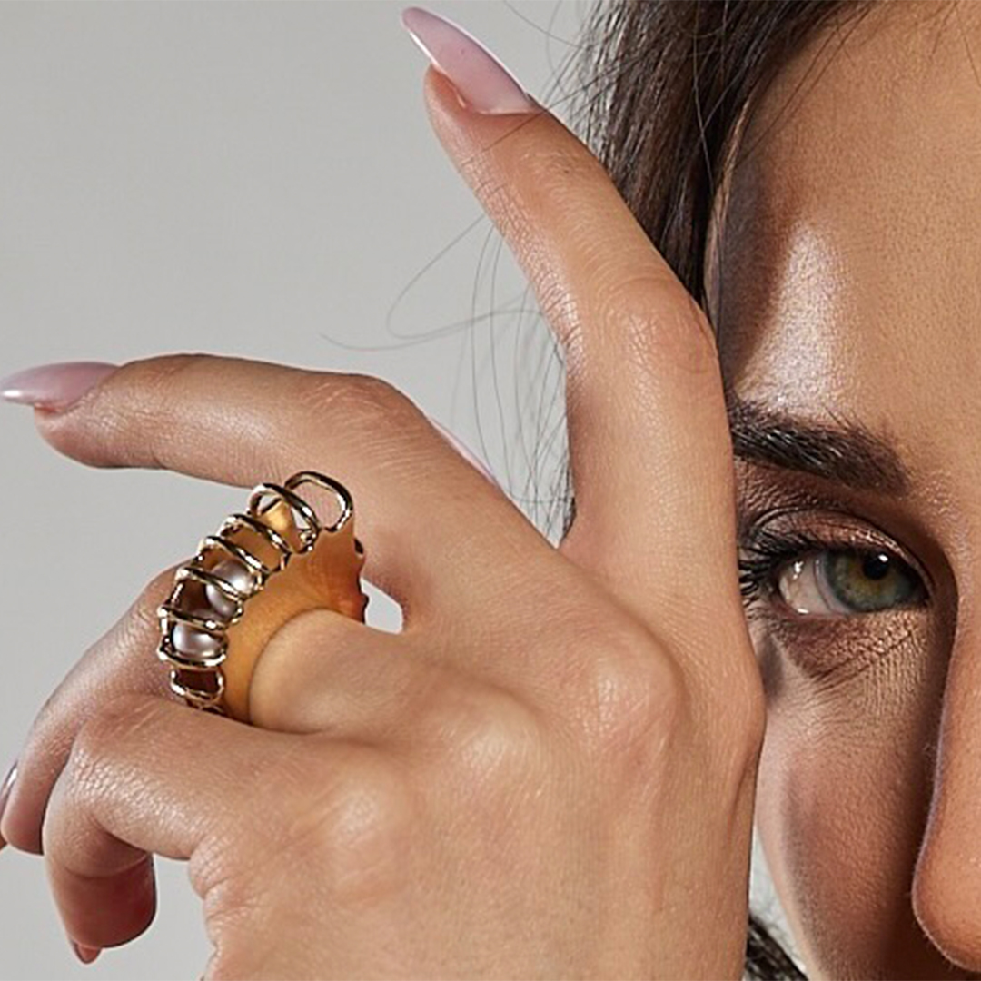 Giulia Iosco Cage Ring anello oro diamanti