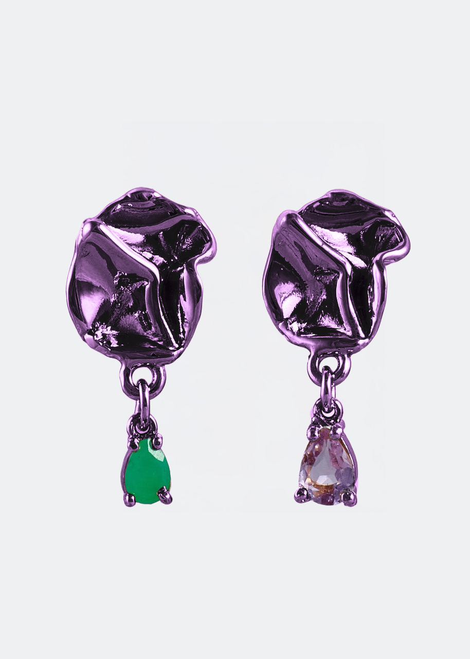 Voodoo Jewels Mini Color Izamal orecchini bronzo viola