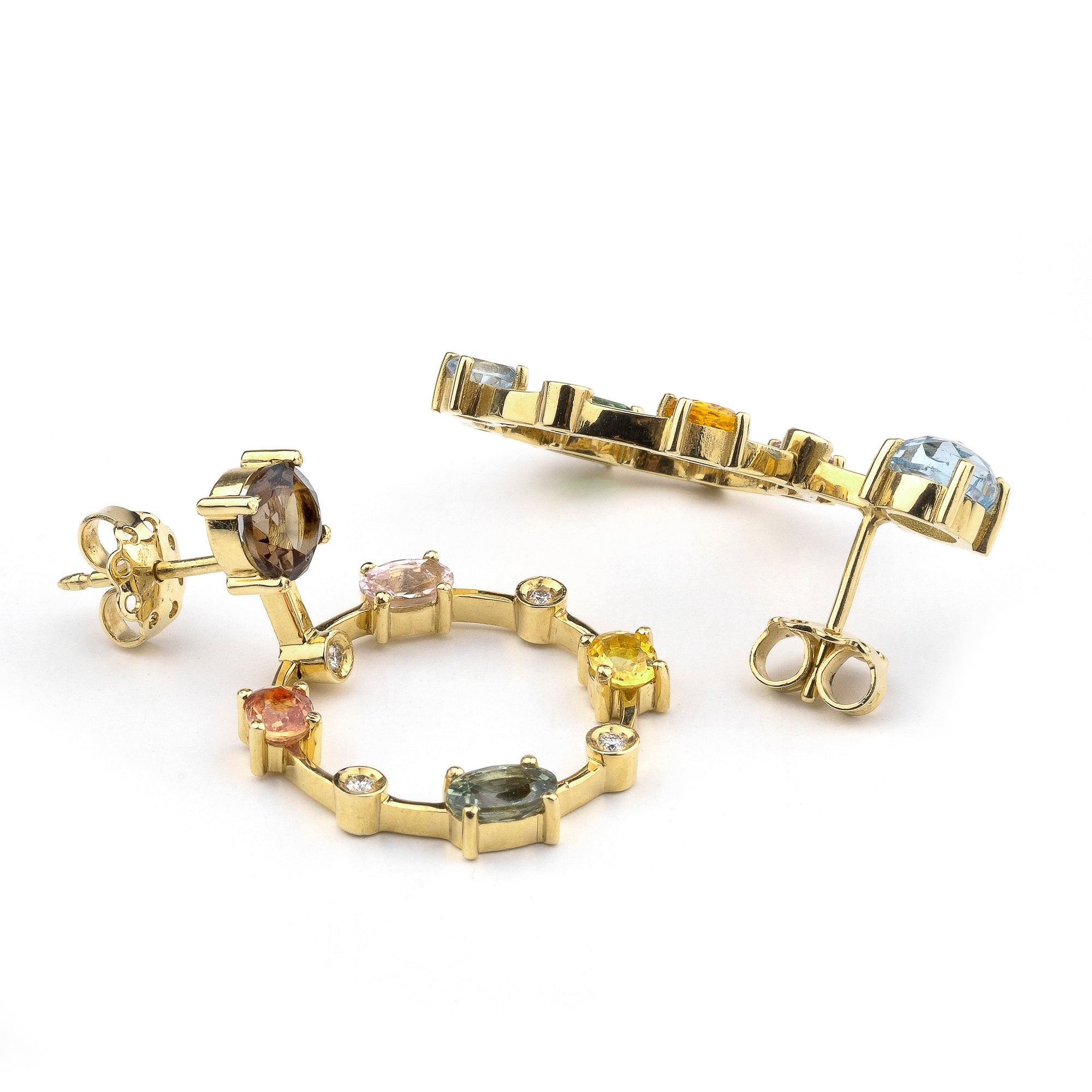 Noi Gioielli Firenze 1873 Incanto orecchini oro bianco zaffiri 30 mm