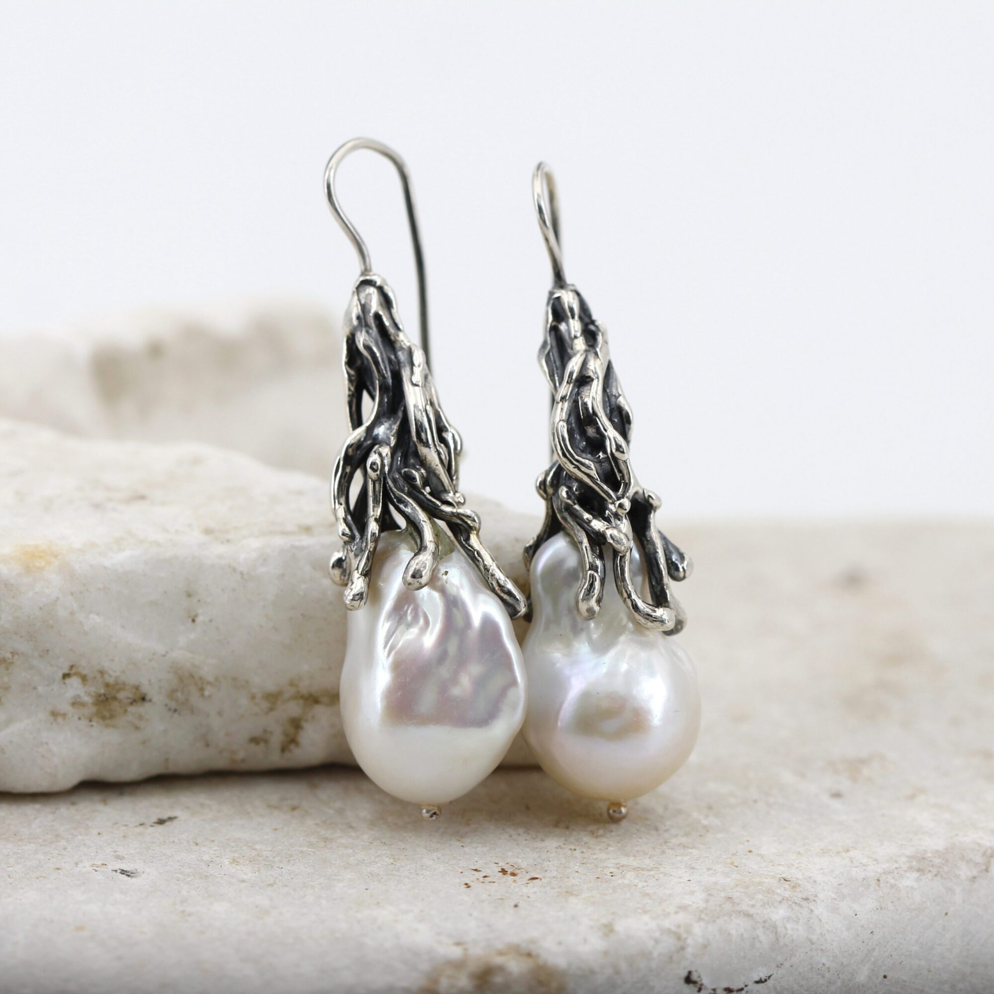 Anna Gioielli Orecchini perle barocche argento 15x20 mm