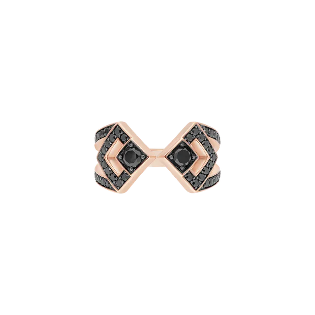 Korloff Éclat JER04 anello oro rosa diamanti neri