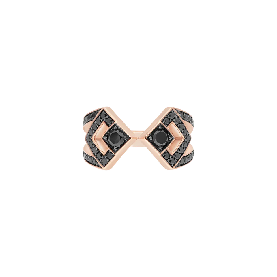 Korloff Éclat JER04 anello oro rosa diamanti neri