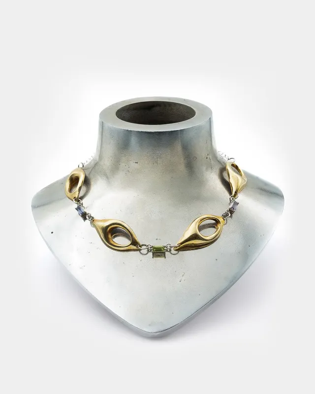 Voodoo Jewels Bold Shapes Leda Collana Bronzo Baguette