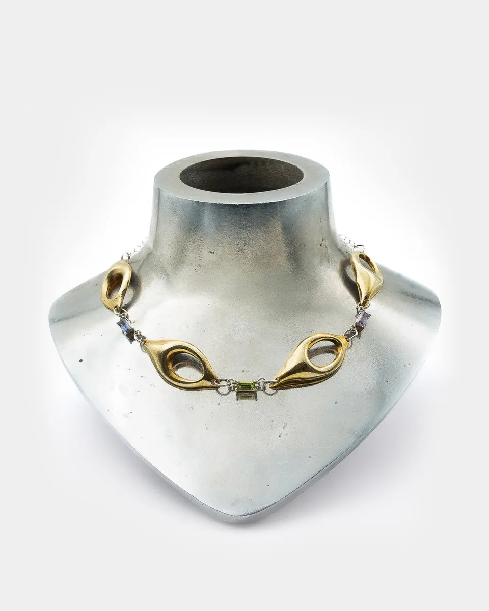 Voodoo Jewels Bold Shapes Leda Collana Bronzo Baguette