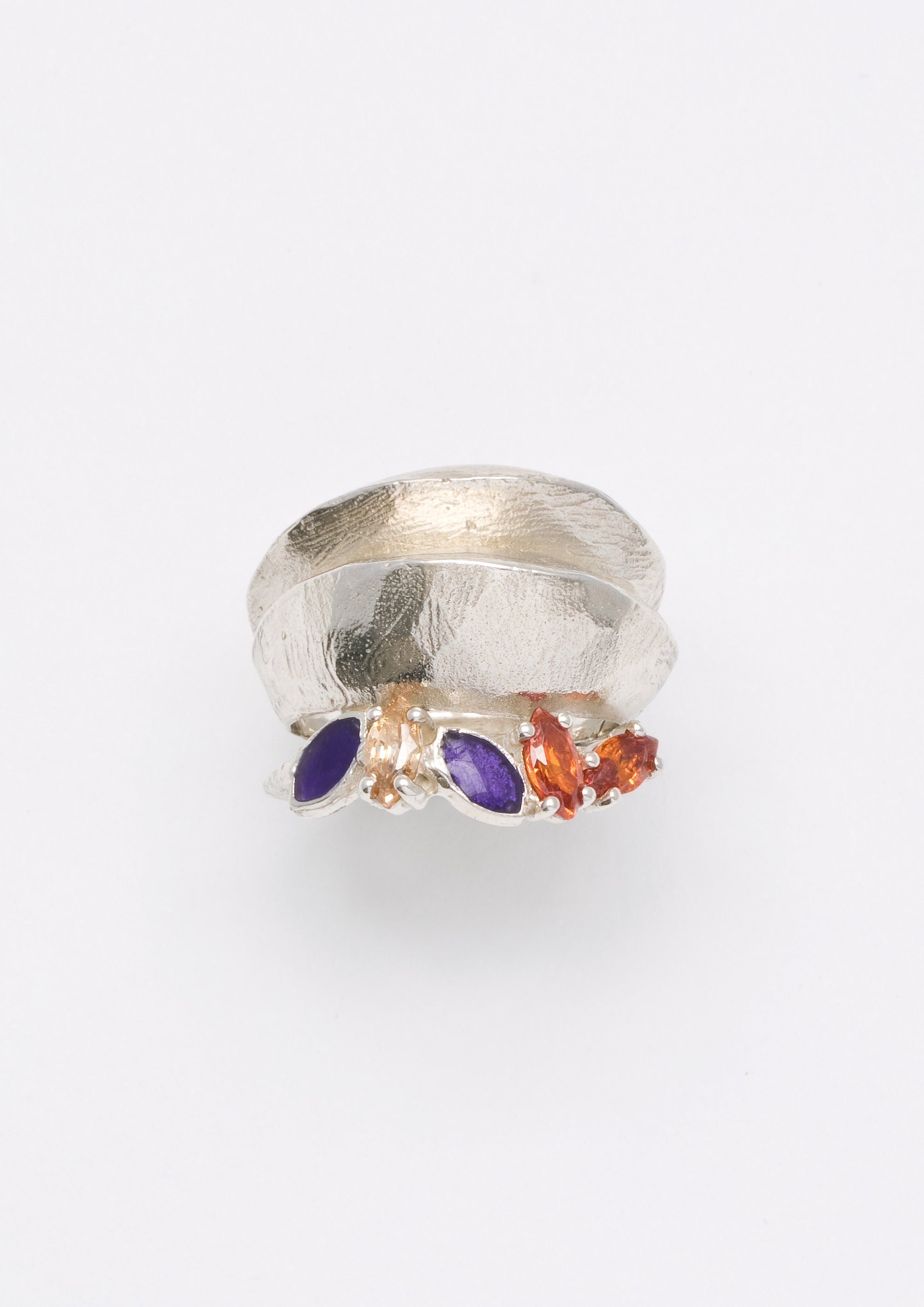 Voodoo Jewels Bold Shapes Sethi anello argento pietre