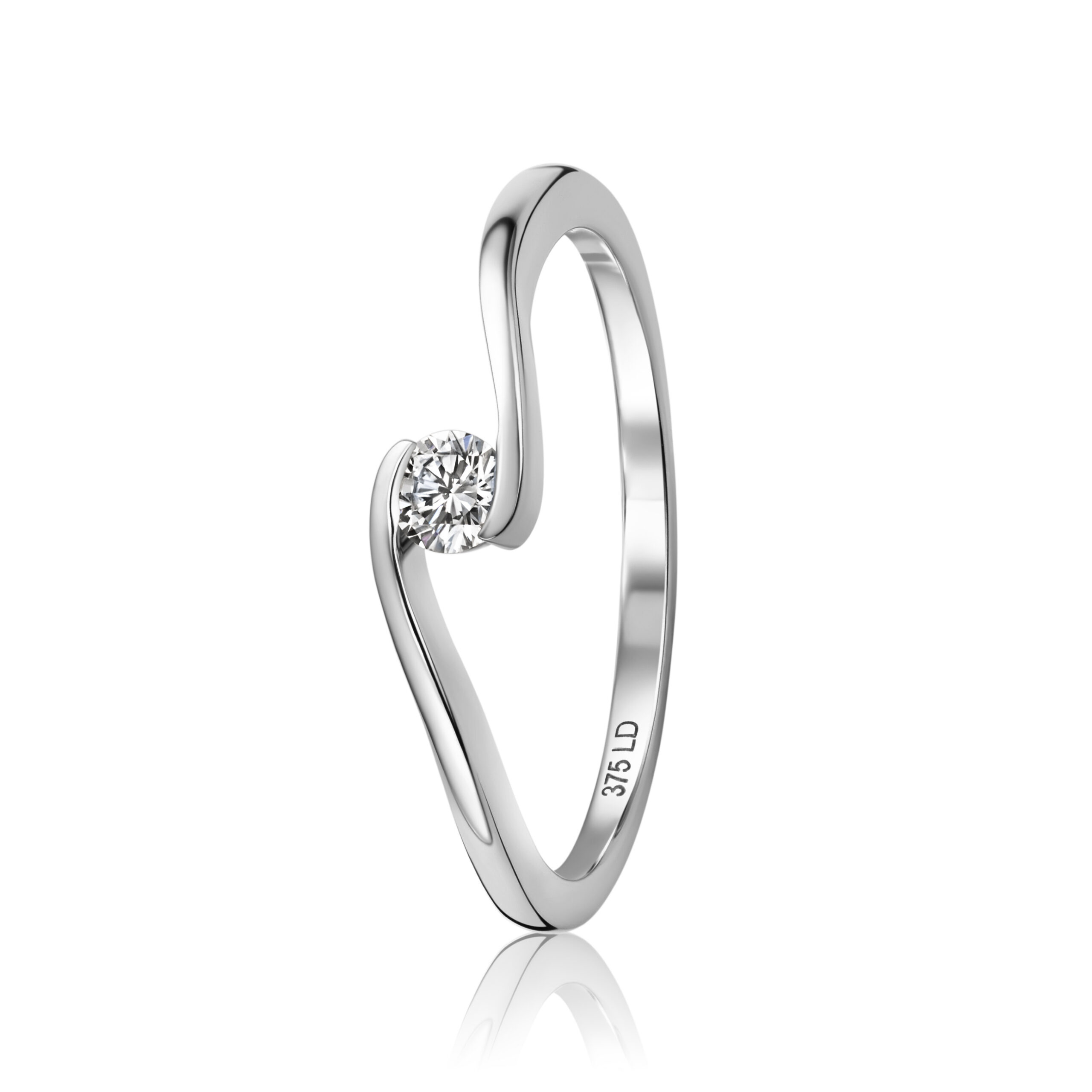 Miore Anello Oro Bianco 9kt 375