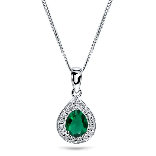 Miore Necklace collana oro bianco 375 smeraldo verde