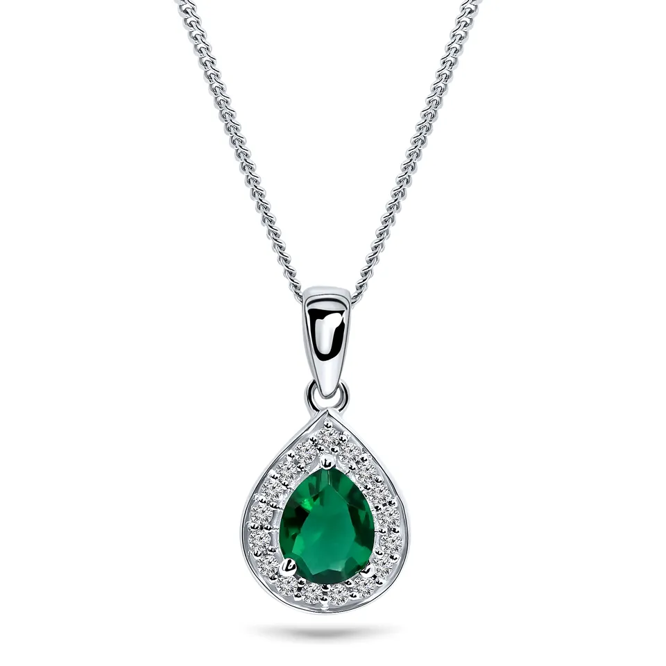 Miore Necklace collana oro bianco 375 smeraldo verde
