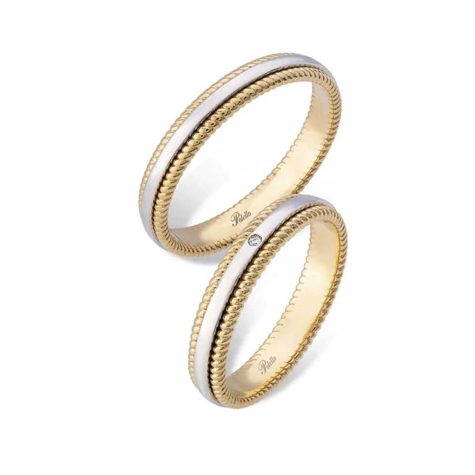 Polello Sì Lo Voglio fedi oro giallo bianco bicolore