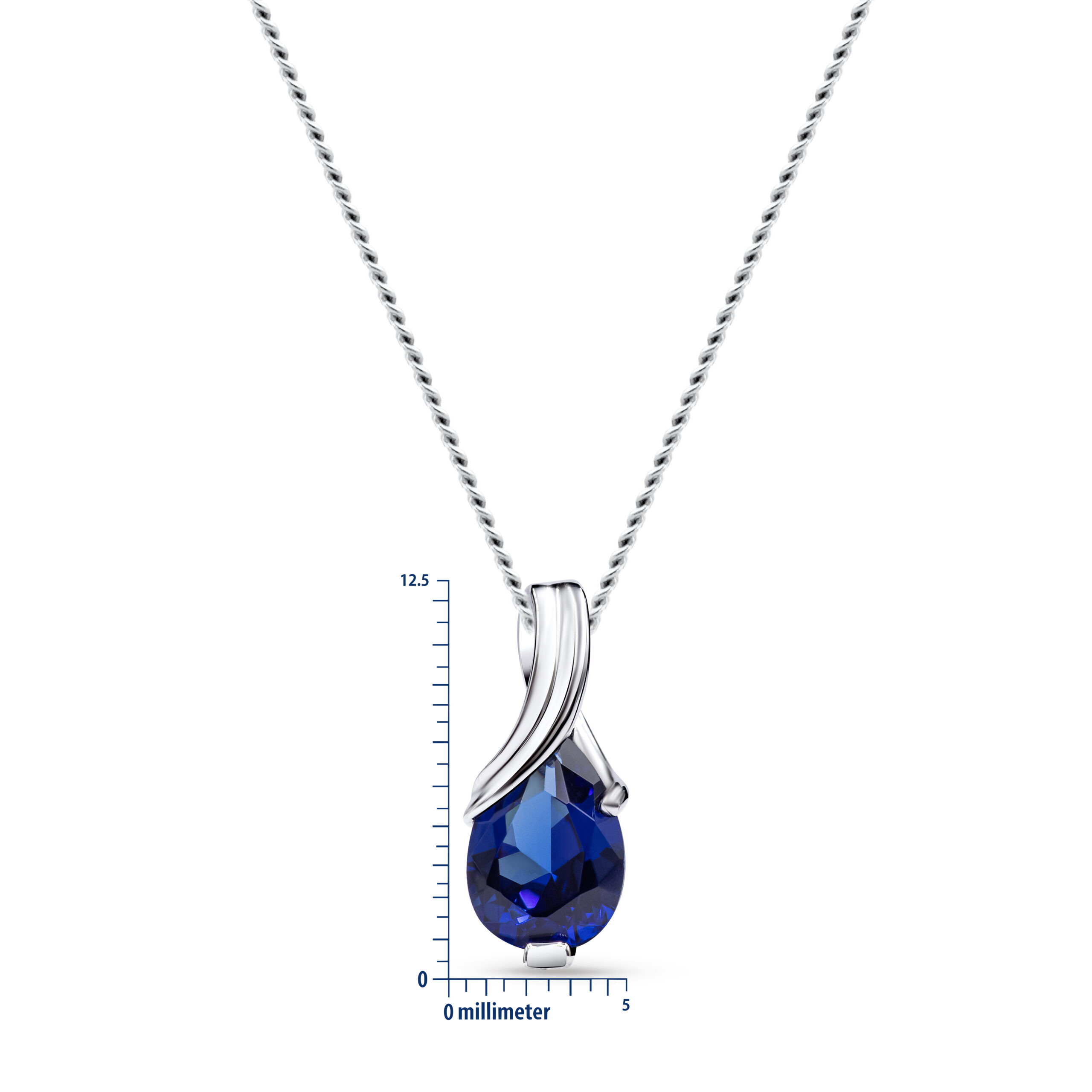 Miore Necklace collana oro bianco 9kt zaffiro creato