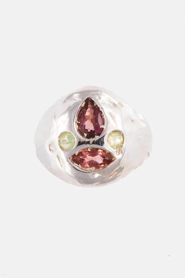 Voodoo Jewels Bold Shapes Ahome anello argento pietre naturali