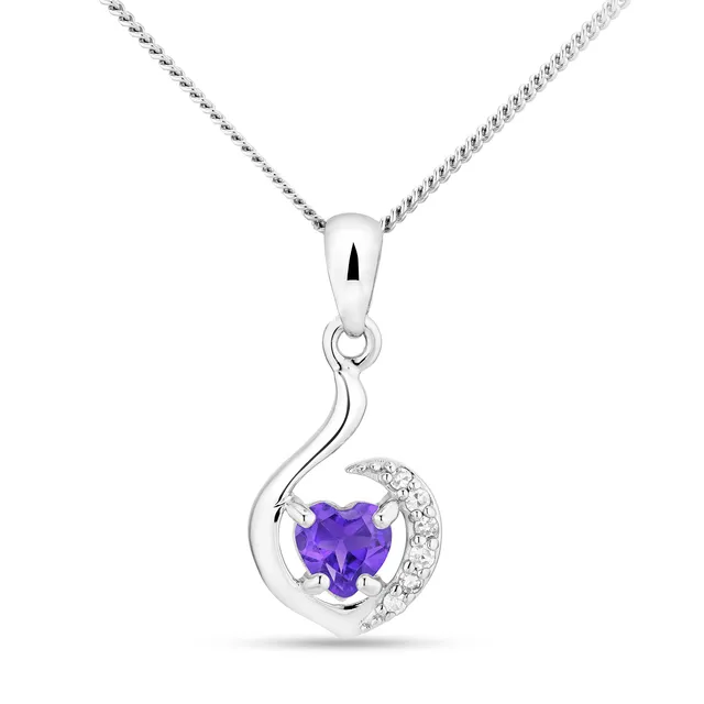 Miore Collana Oro Bianco 9 Kt Ametista