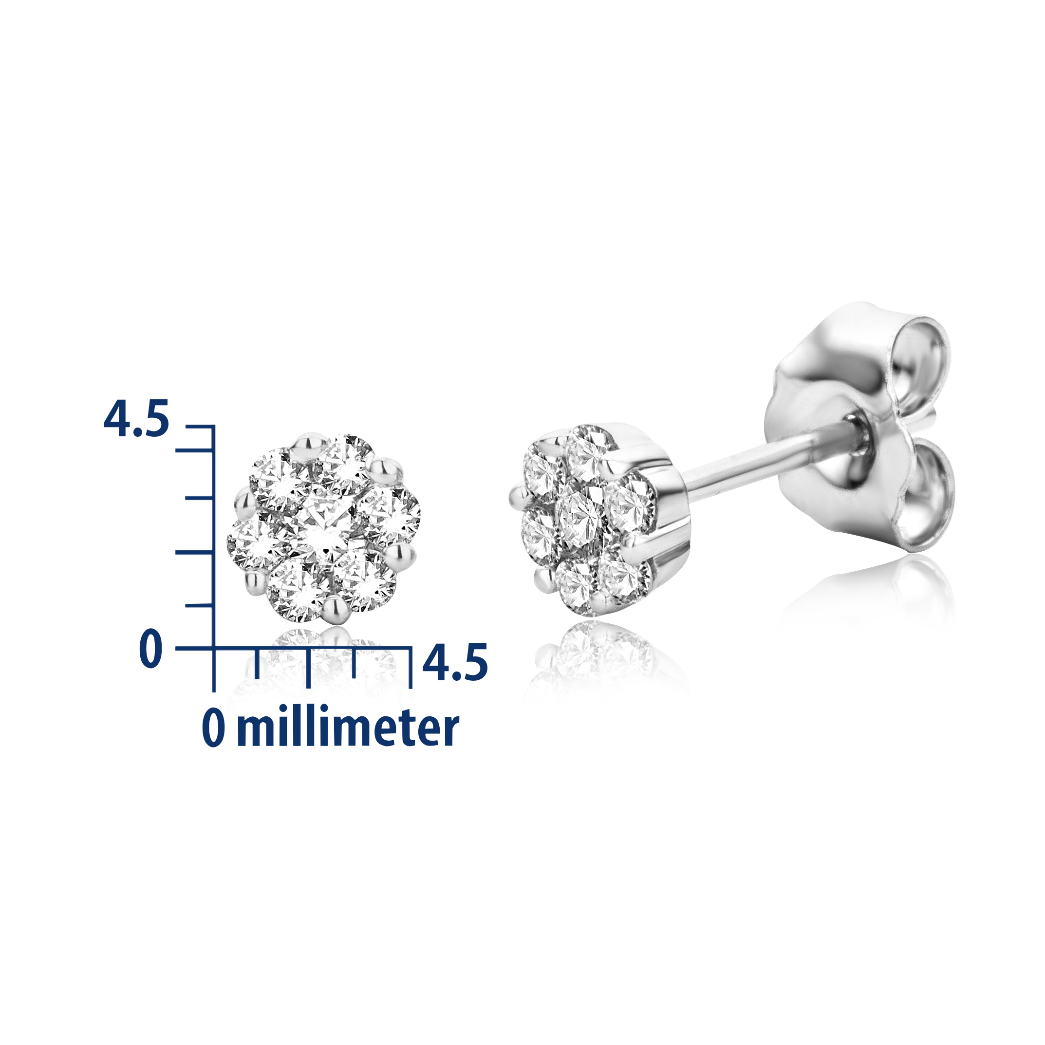 Miore Orecchini Oro Bianco 9Kt 375 Donna