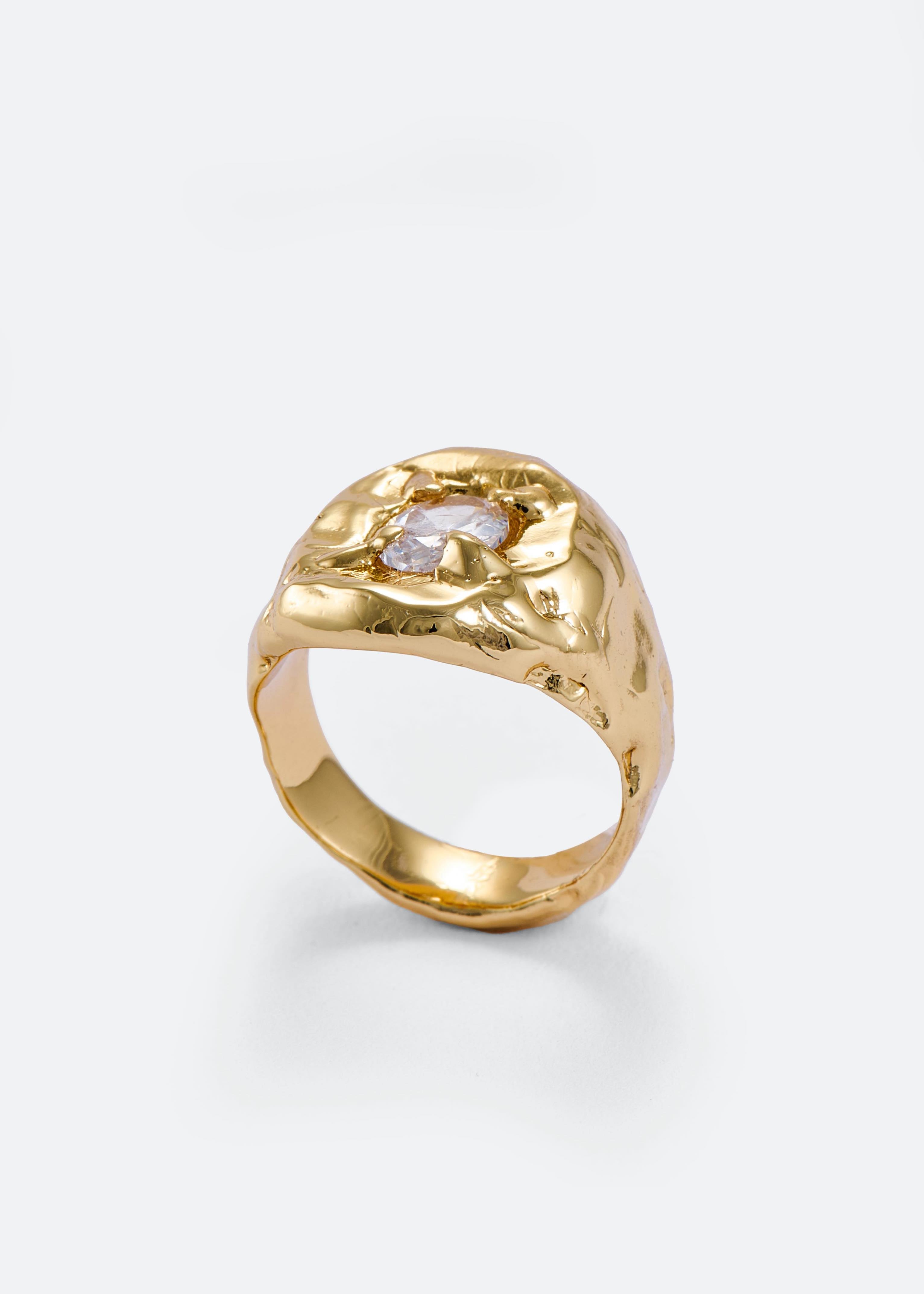 Voodoo Jewels Equinoctium anello sigillo bronzo zircone bianco