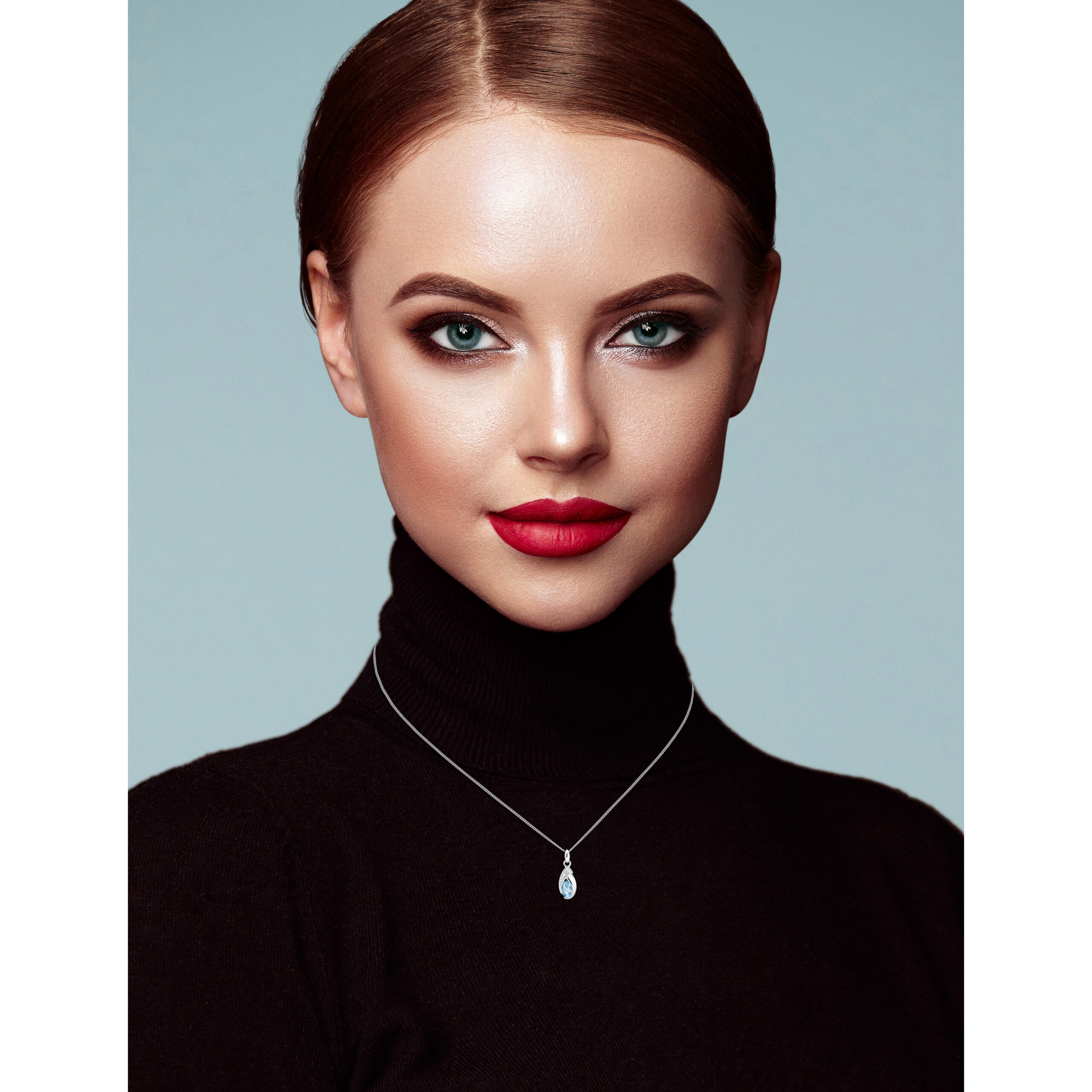 Miore Collana oro bianco 9kt topazio blu