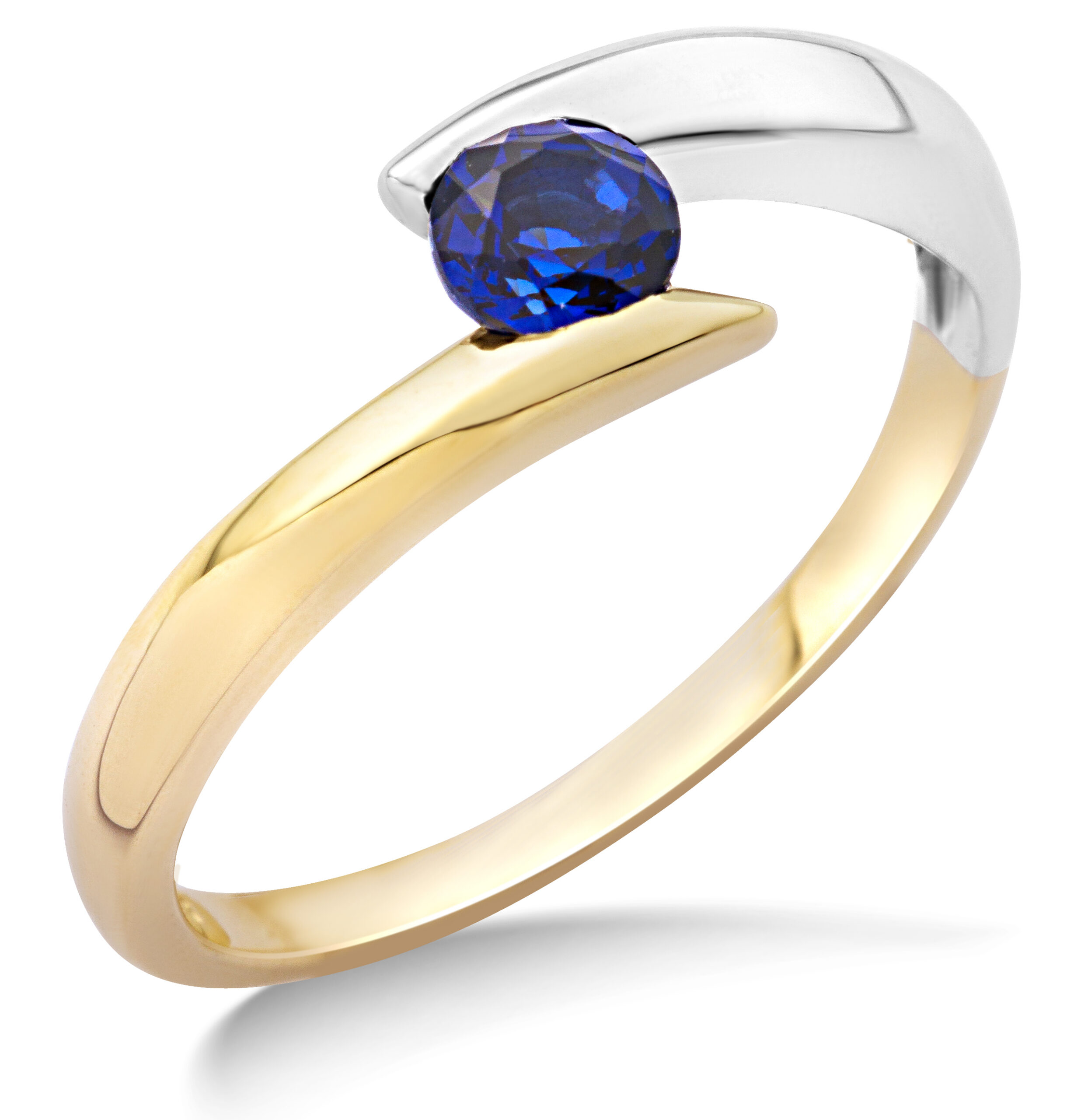 Miore Anello Zaffiro Oro Bicolore 9kt