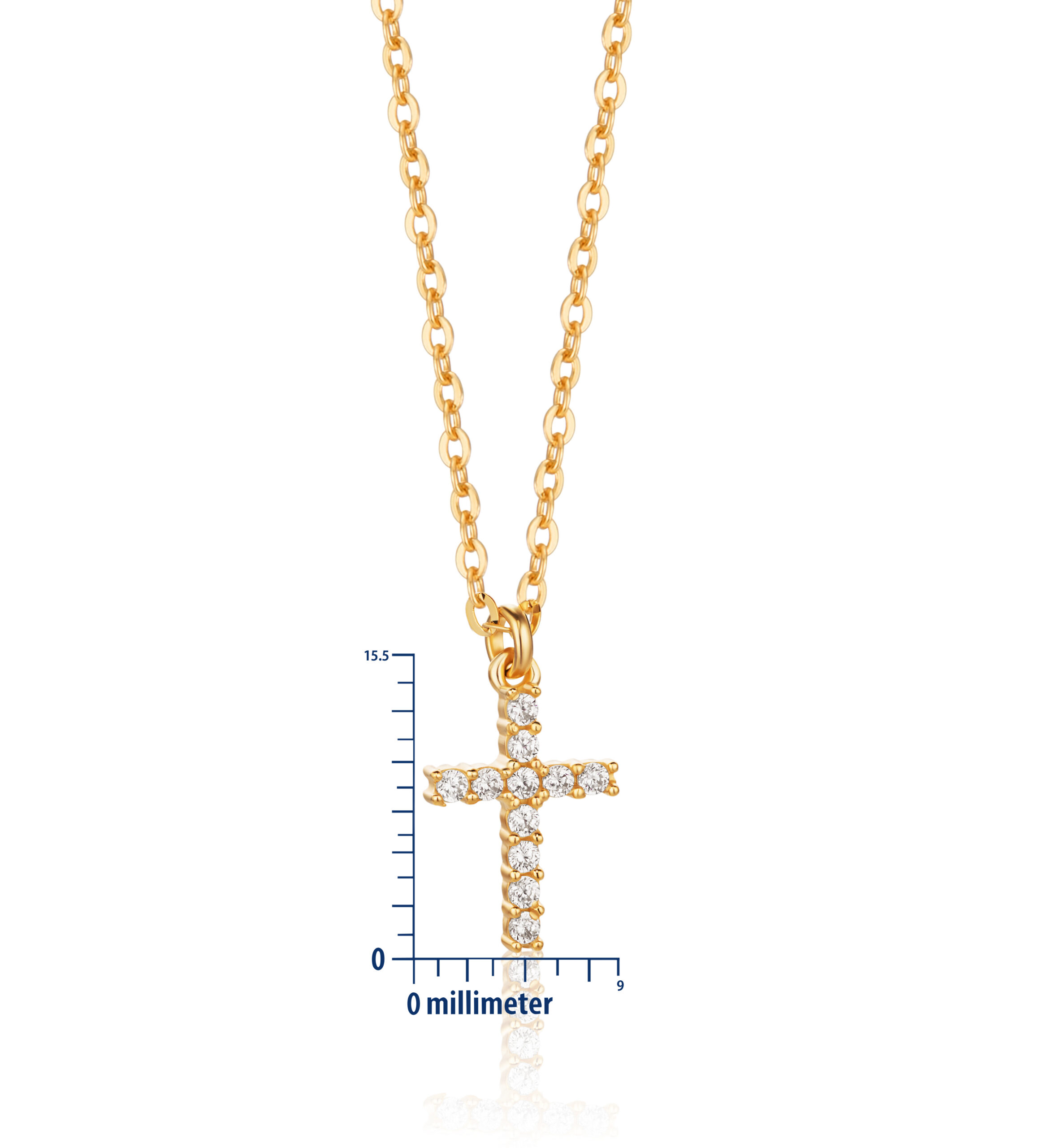 Miore Collana Oro Giallo 9KT Zirconia Cubica
