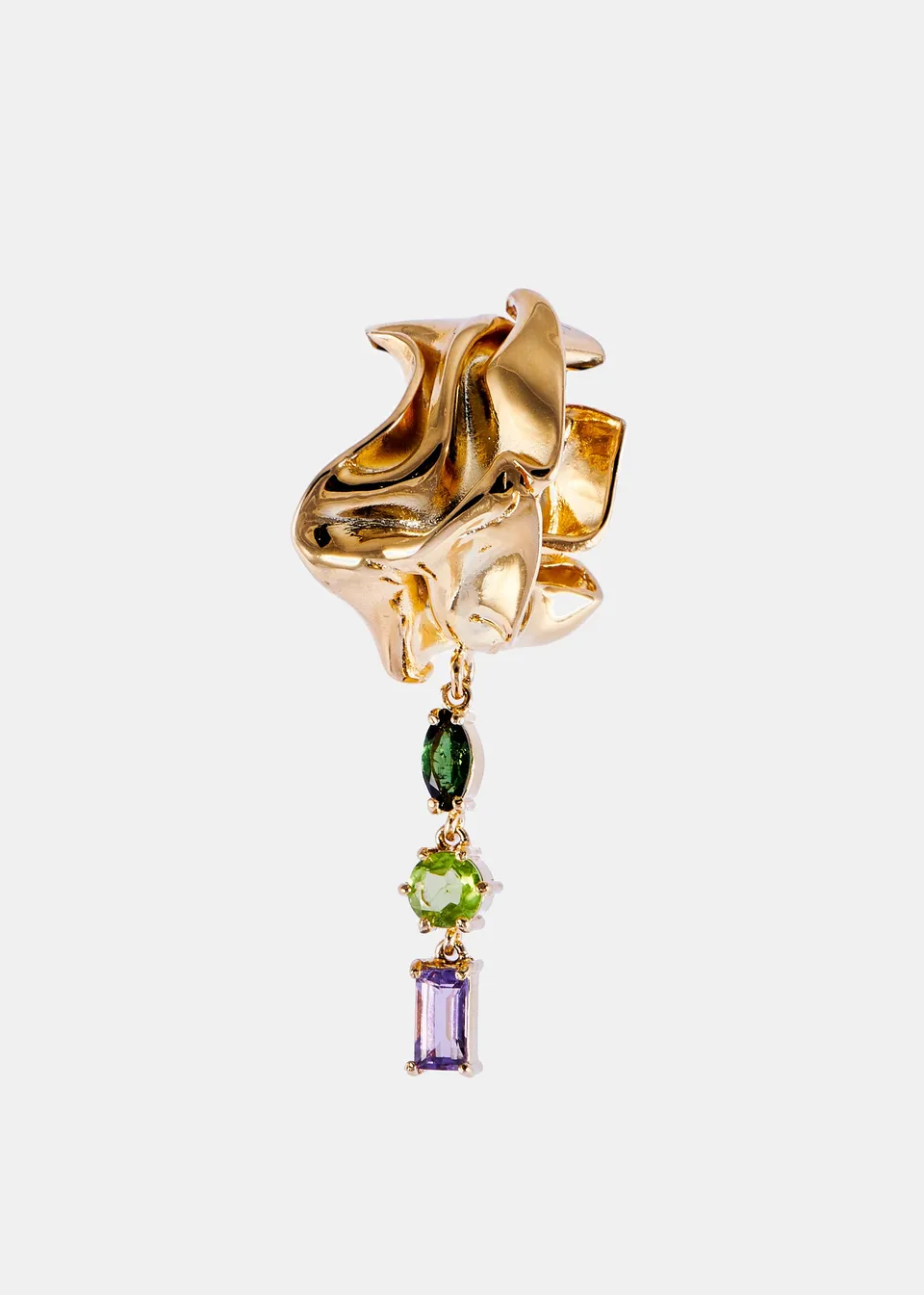 Voodoo Jewels Bold Shapes Sayula Earcuff Verde Pietra