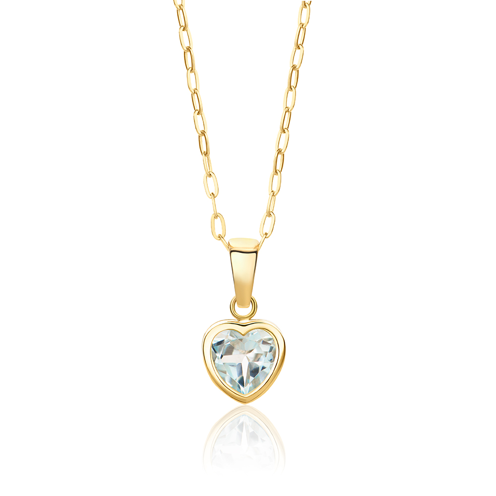 Miore Collana Oro Giallo 9KT Topazio Blu