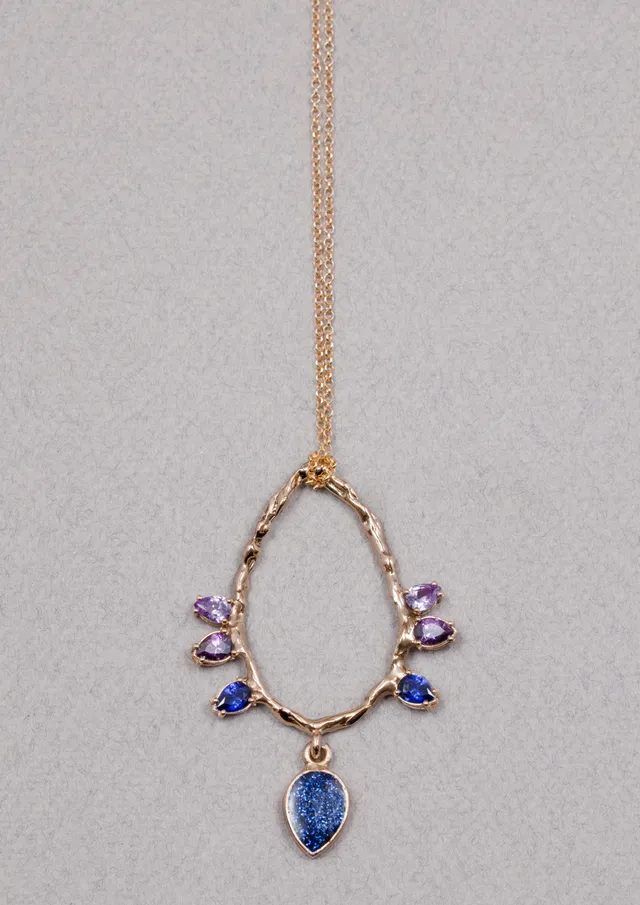 Voodoo Jewels Ambrosia collana bronzo zirconi lilla 60 cm