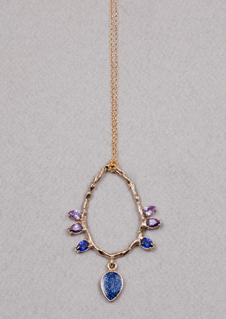 Voodoo Jewels Ambrosia collana bronzo zirconi lilla 60 cm