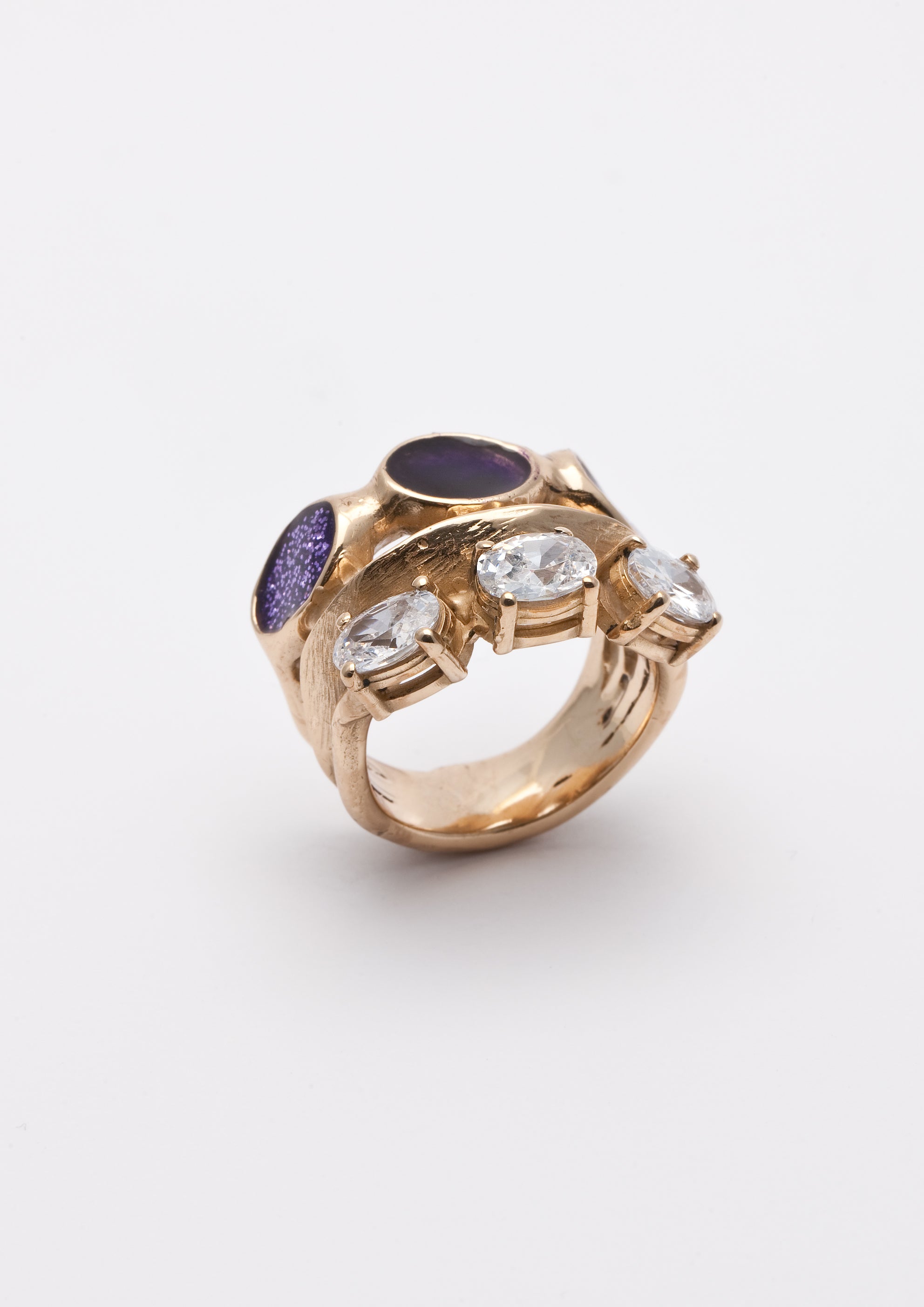 Voodoo Jewels Bold Shapes Saledo anello bronzo dorato pietre