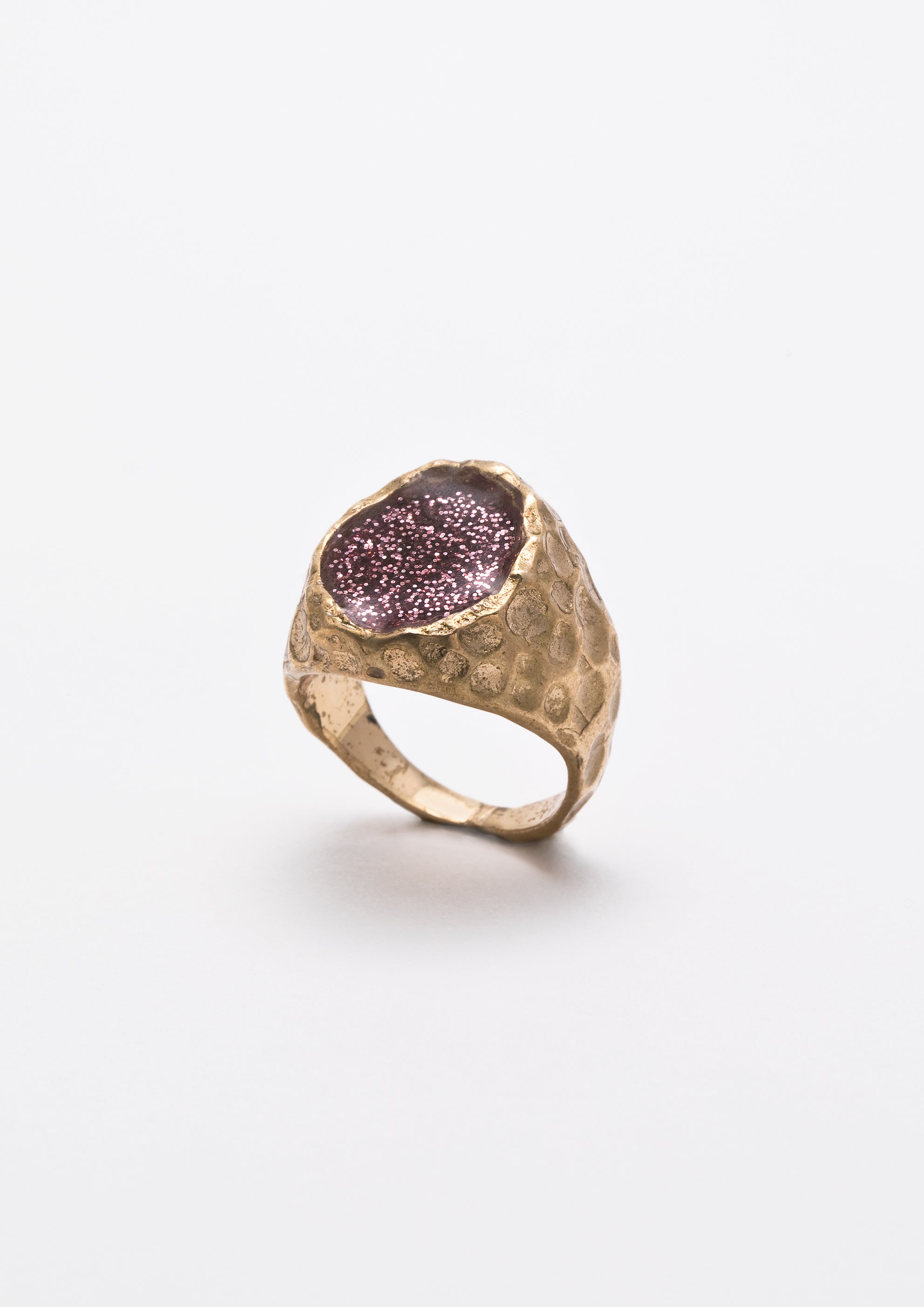 Voodoo Jewels Sigilla Pink Sigillum anello chevalier bronzo oro