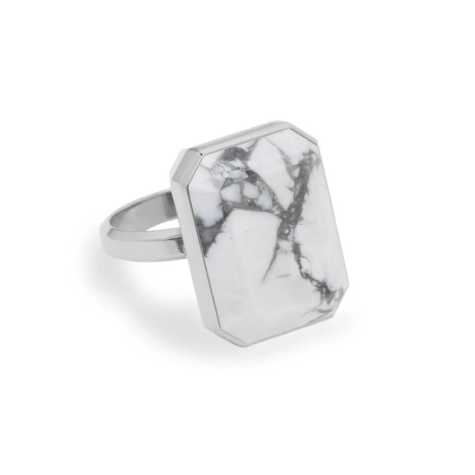 Ringly Luxe Full Moon Anello Smart Howlite Misura 8 Acciaio