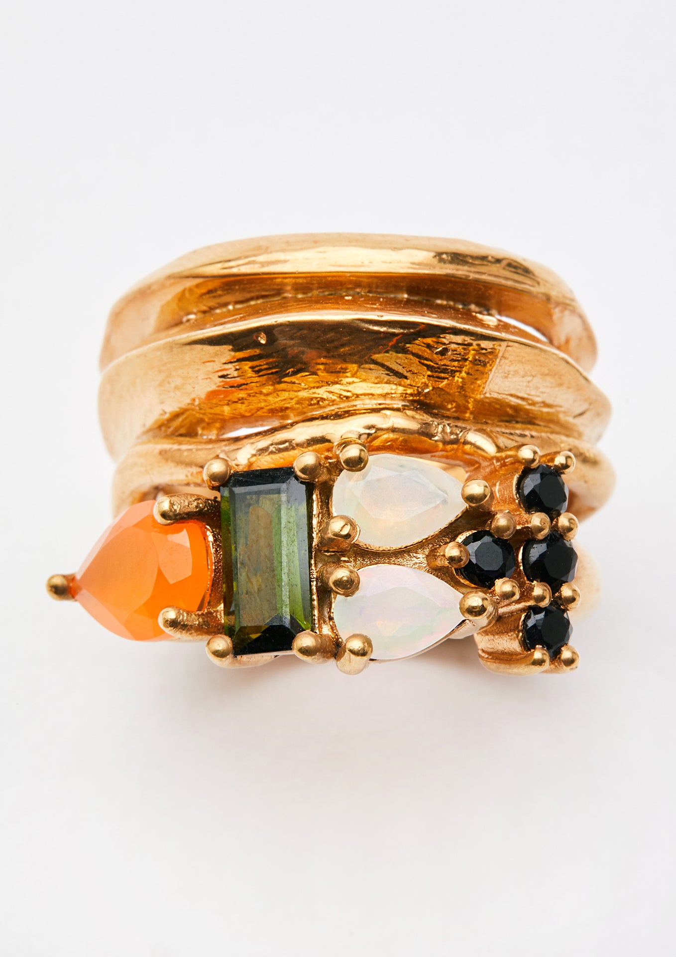 Voodoo Jewels Bold Shapes Lala anello oro corniola tormalina