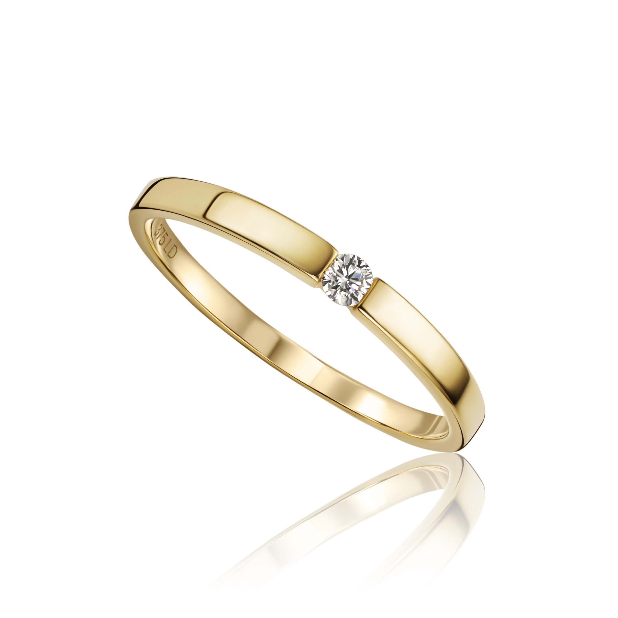 Miore Anello Oro Giallo 9Kt 375 Donna Senza Pietre