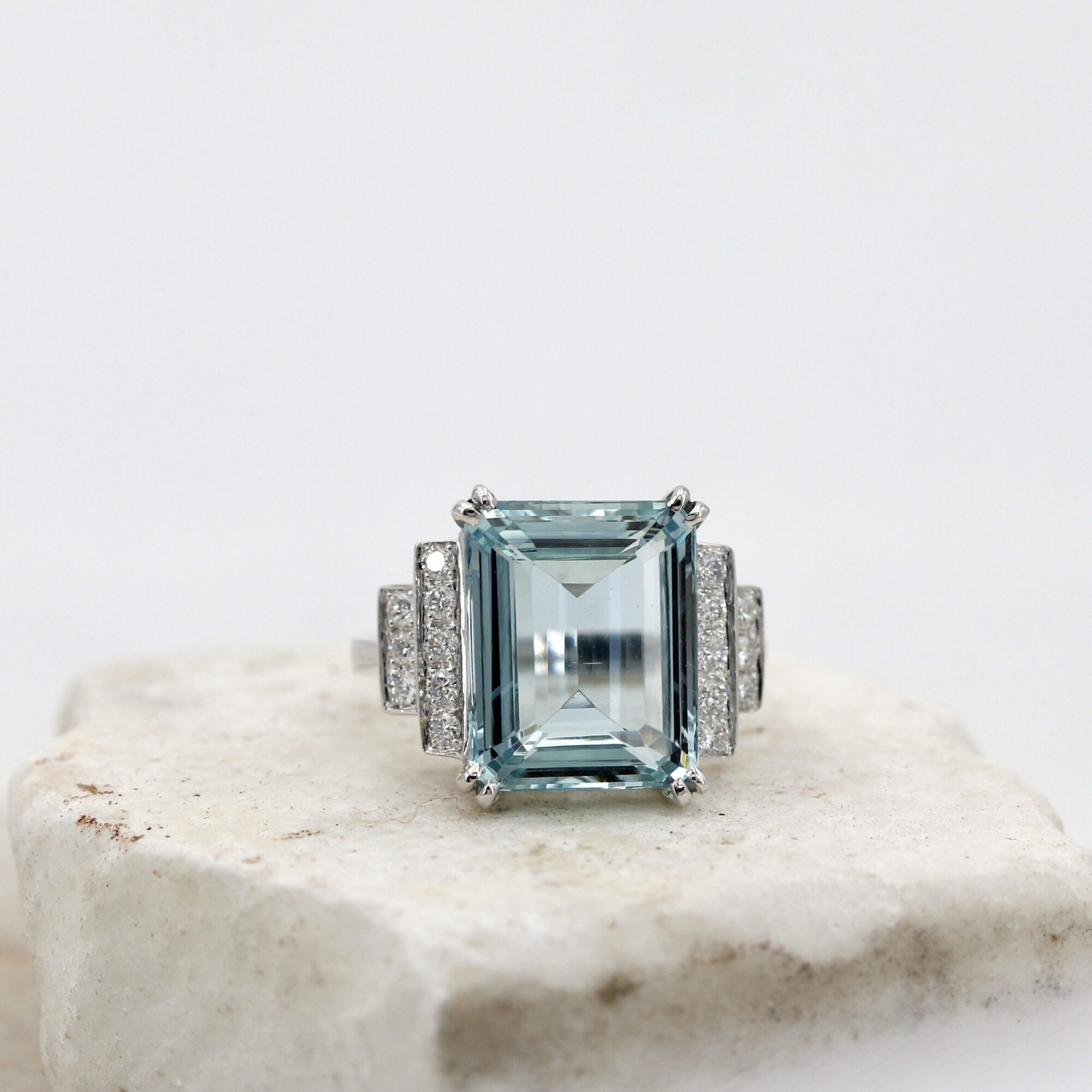 Anna Gioielli Classici anello oro bianco acquamarina 9,90 ct
