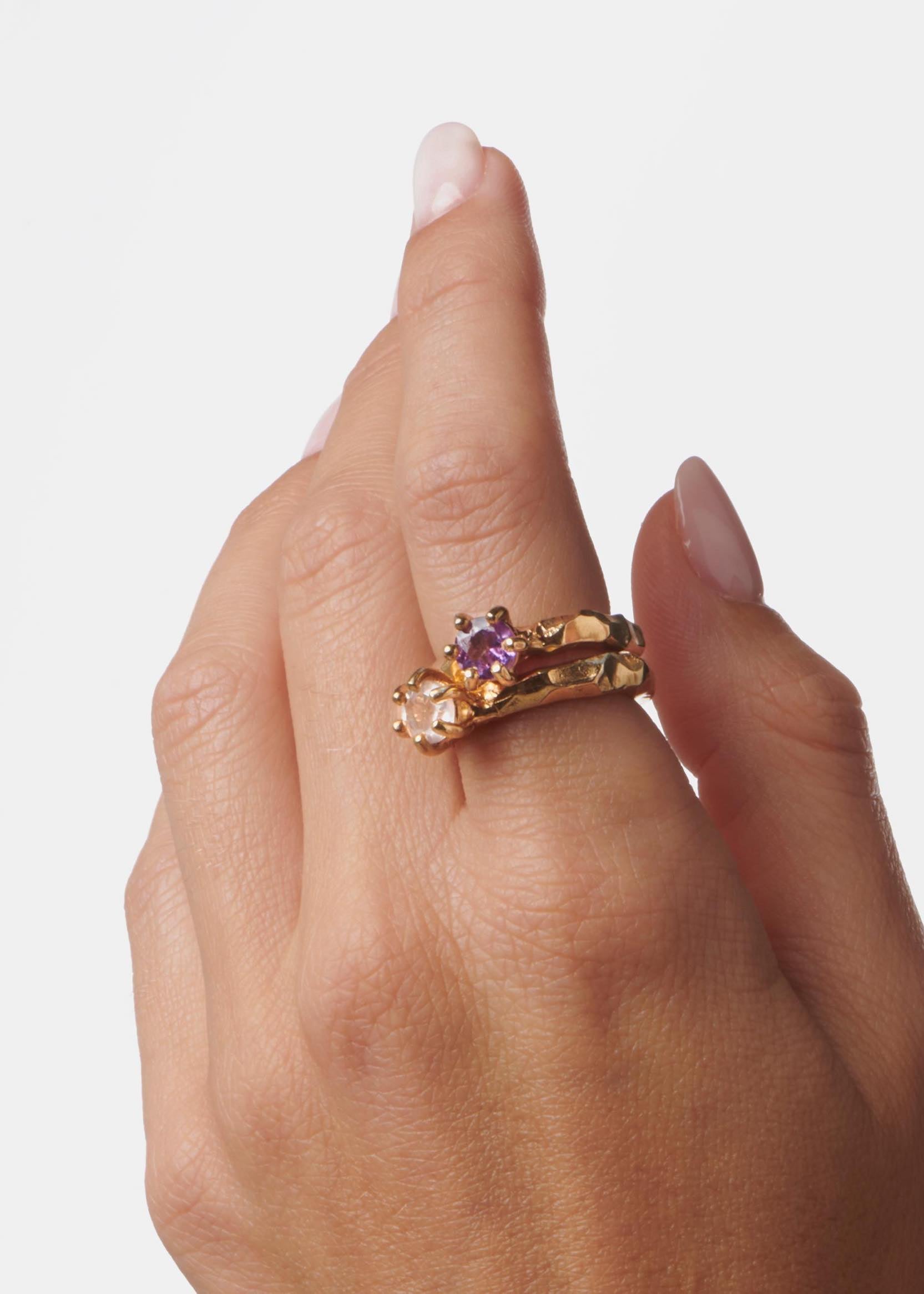 Voodoo Jewels Love Letter Purple anello argento ametista
