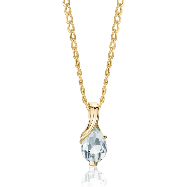 Miore Collana Oro Giallo 9Kt Acquamarina