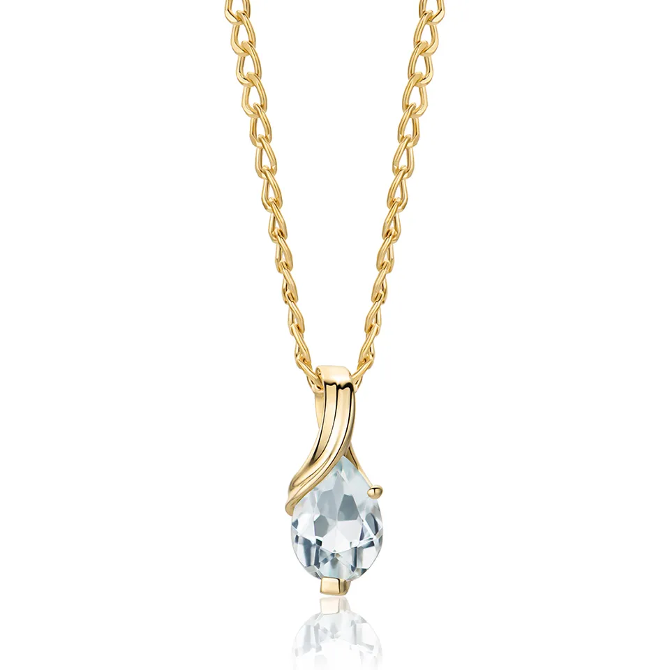 Miore Collana Oro Giallo 9Kt Acquamarina