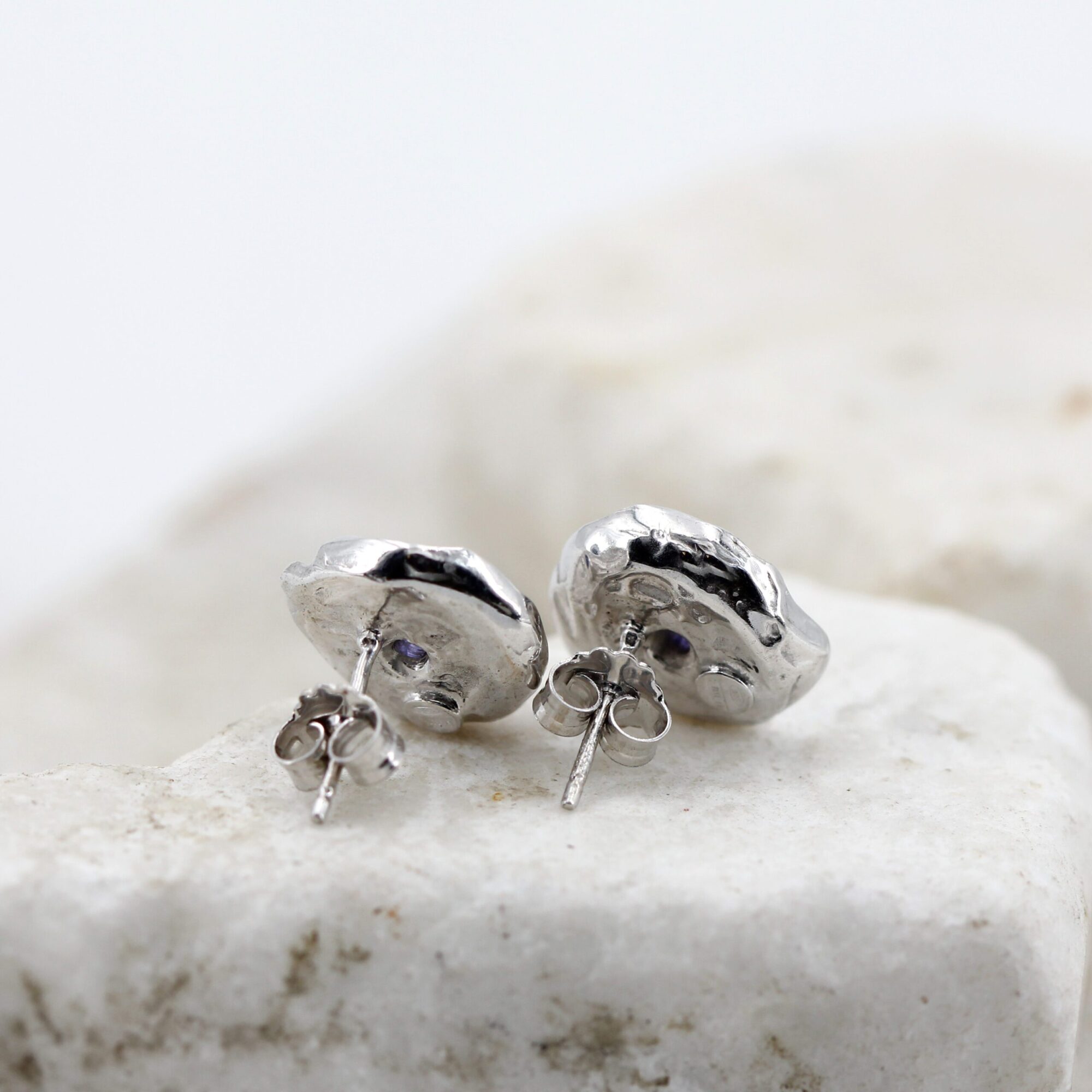 Anna Gioielli Winter Flower orecchini argento fiore iolite naturale