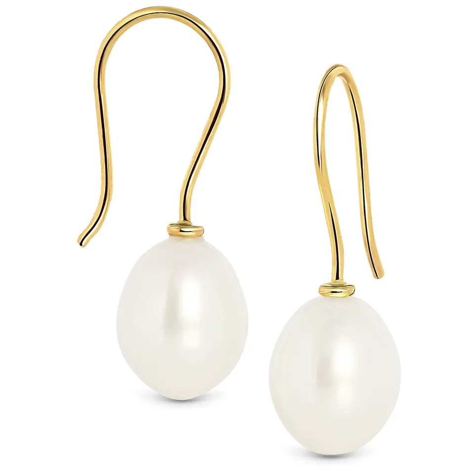 Miore Orecchini Oro Giallo 9KT Perla Acqua Dolce