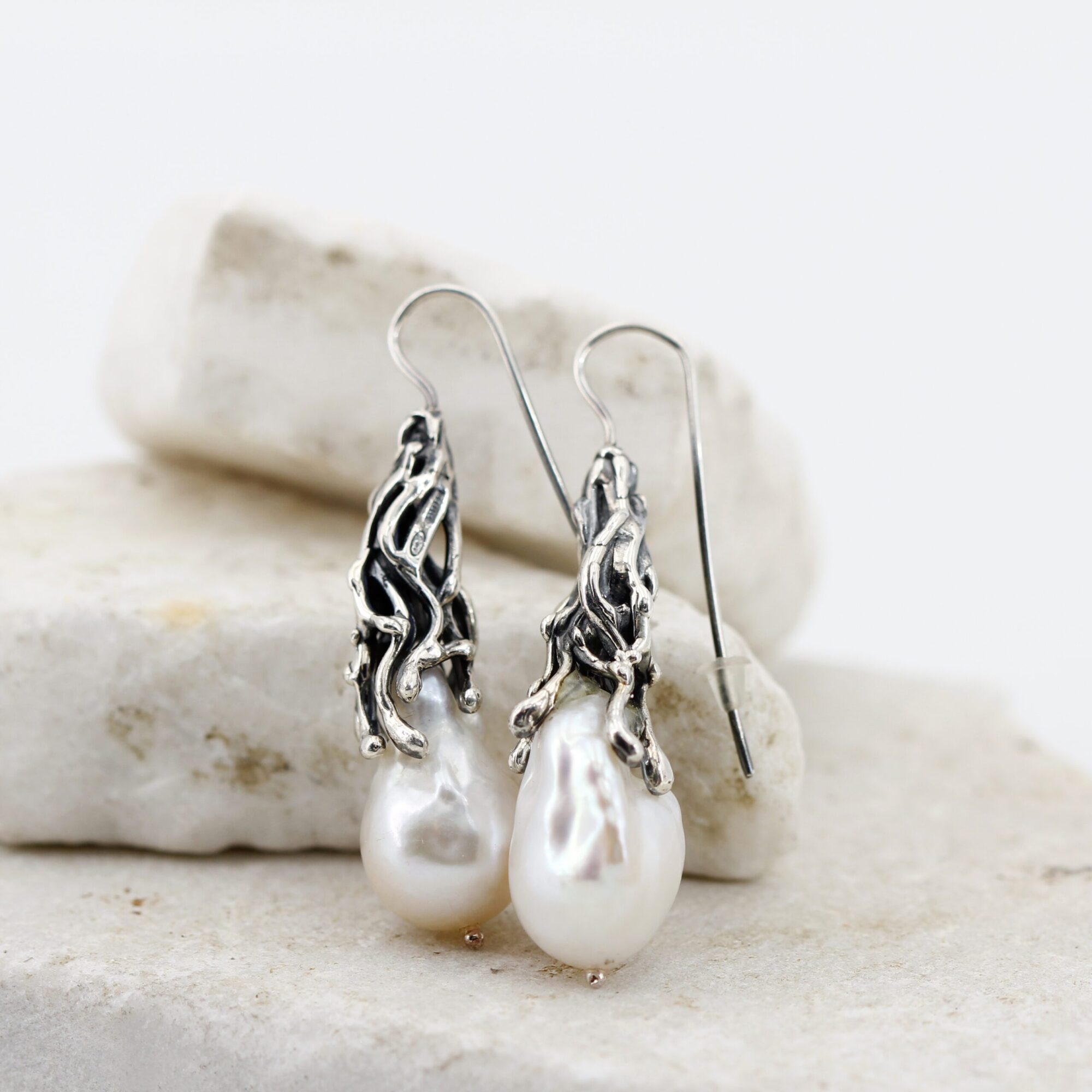 Anna Gioielli Orecchini perle barocche argento 15x20 mm